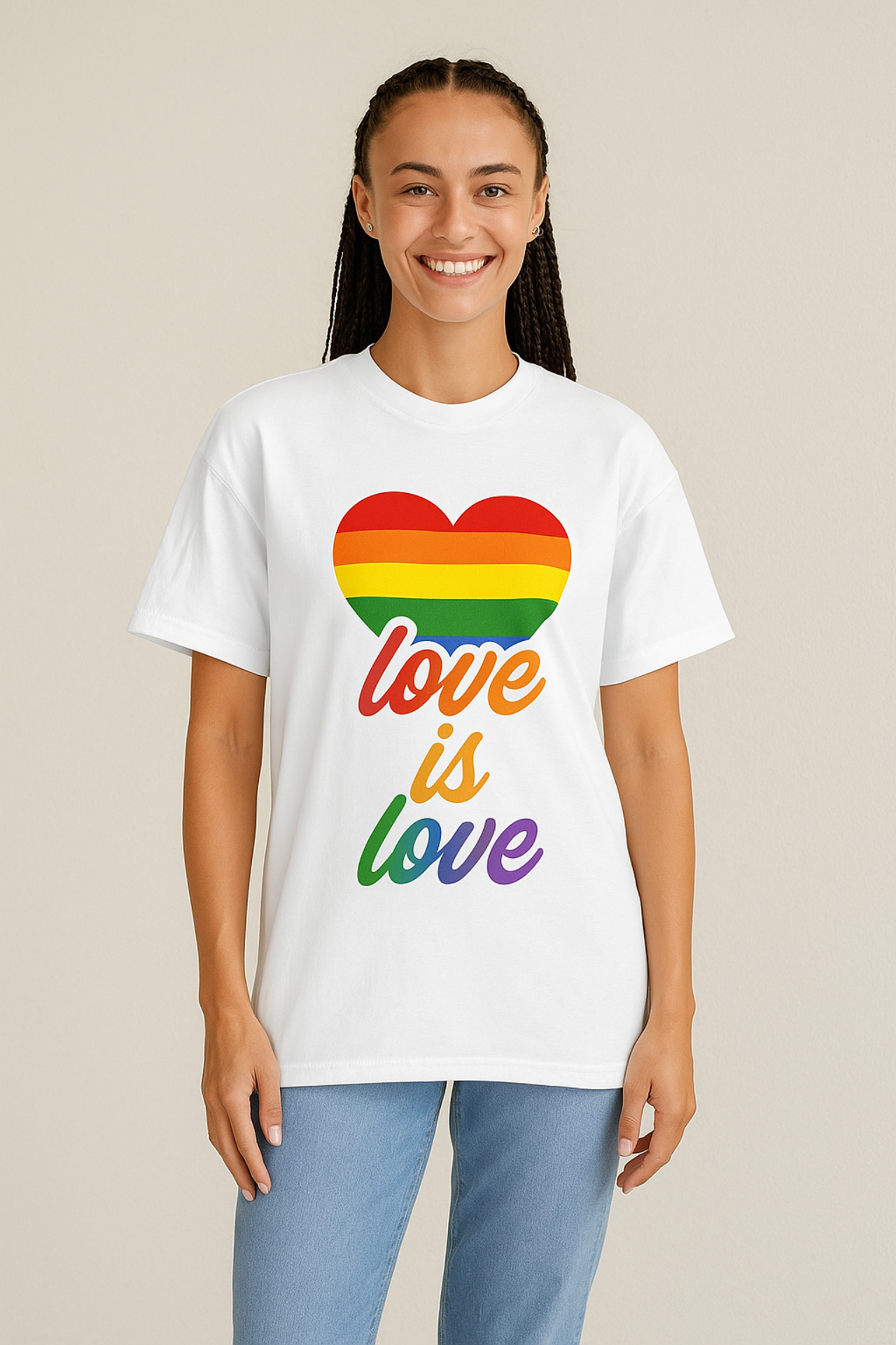 Pride Love is Love T-Shirt, Unisex Rainbow Tee, LGBTQ+ Pride Apparel, Gift for Allies, Summer Casual Wear, Comfortable Everyday Shirt product thumbnail image Pride Love is Love T-Shirt, Unisex Rainbow Tee, LGBTQ+ Pride Apparel, Gift for Allies, Summer Casual Wear, Comfortable Everyday Shirt product thumbnail image