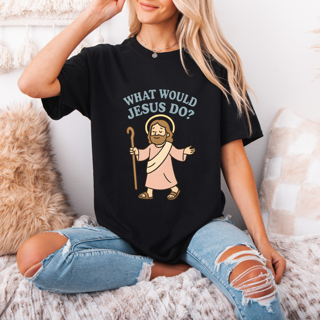 What Would Jesus Do Unisex Softstyle T-Shirt - Faith, Inspirational, Funny Tee, Gift for Christians, Casual Wear What Would Jesus Do Unisex Softstyle T-Shirt - Faith, Inspirational, Funny Tee, Gift for Christians, Casual Wear