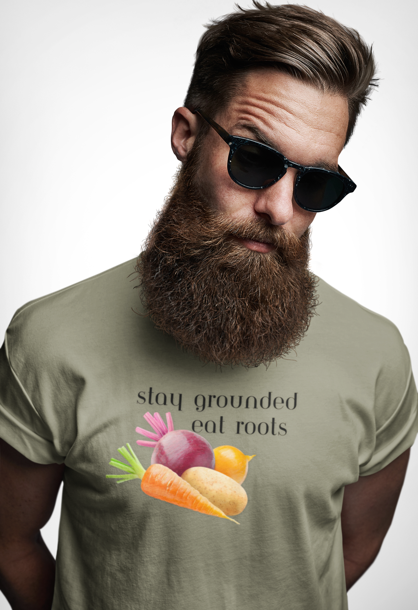 "Stay Grounded Eat Roots" Unisex Heavy Cotton Tee