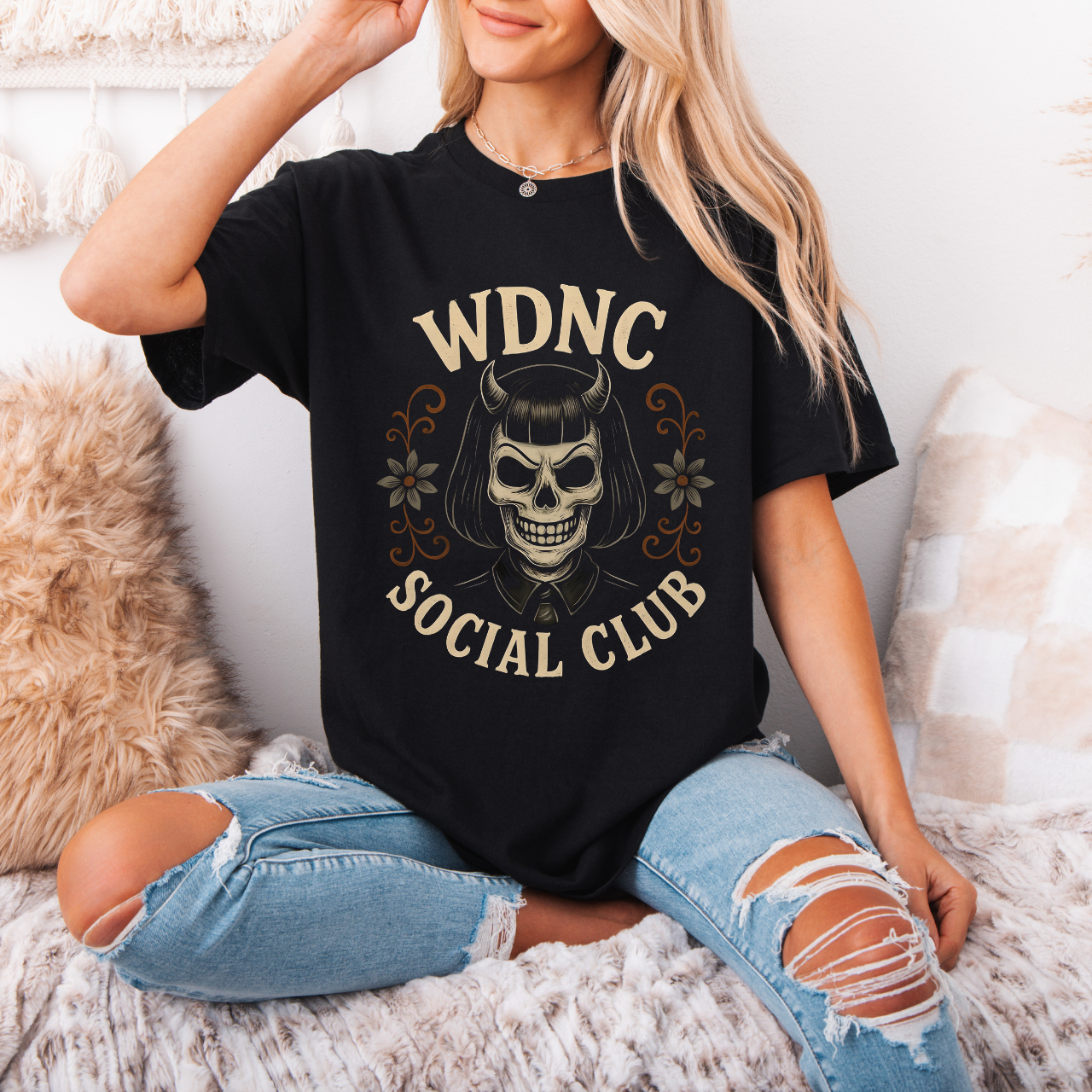 WDNC Club Shirt Skull Graphic Unisex T-Shirt, Casual Tee for Halloween, Social Club Style, Gothic Fashion, Unique Gift for Friends WDNC Club Shirt Skull Graphic Unisex T-Shirt, Casual Tee for Halloween, Social Club Style, Gothic Fashion, Unique Gift for Friends