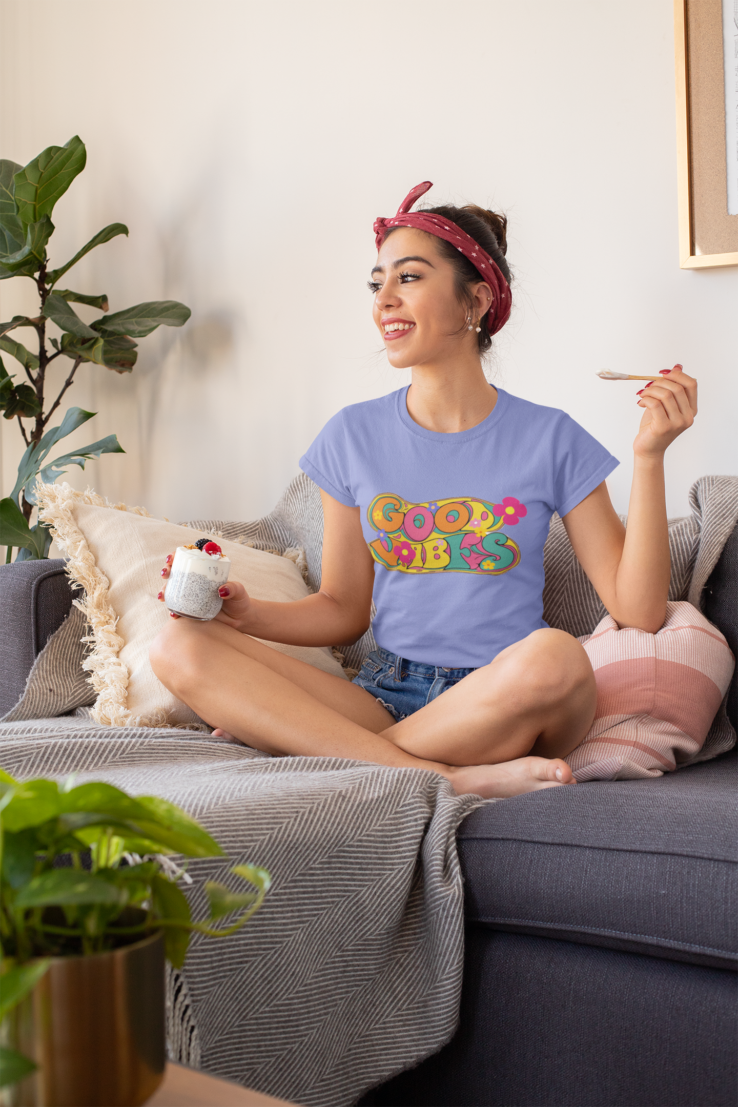 "Good Vibes" Unisex Softstyle T-Shirt product thumbnail image