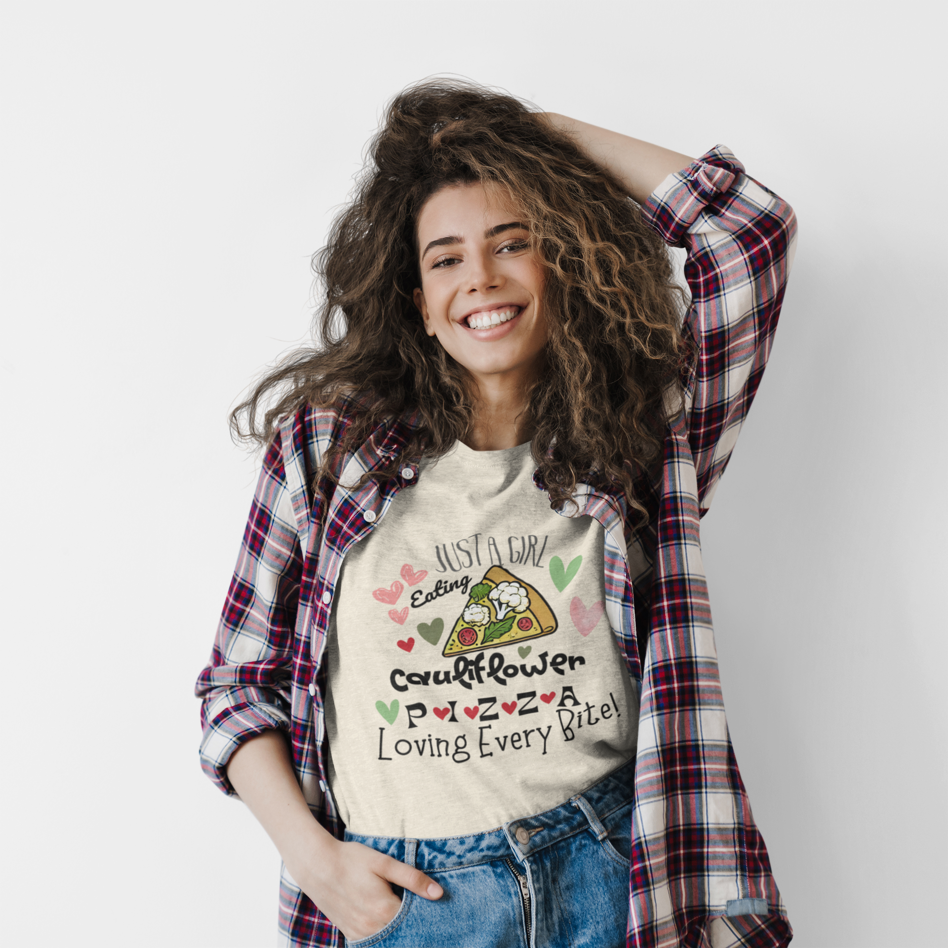 "Just a Girl Eating Cauliflower Pizza" Unisex Softstyle T-Shirt product thumbnail image "Just a Girl Eating Cauliflower Pizza" Unisex Softstyle T-Shirt product thumbnail image