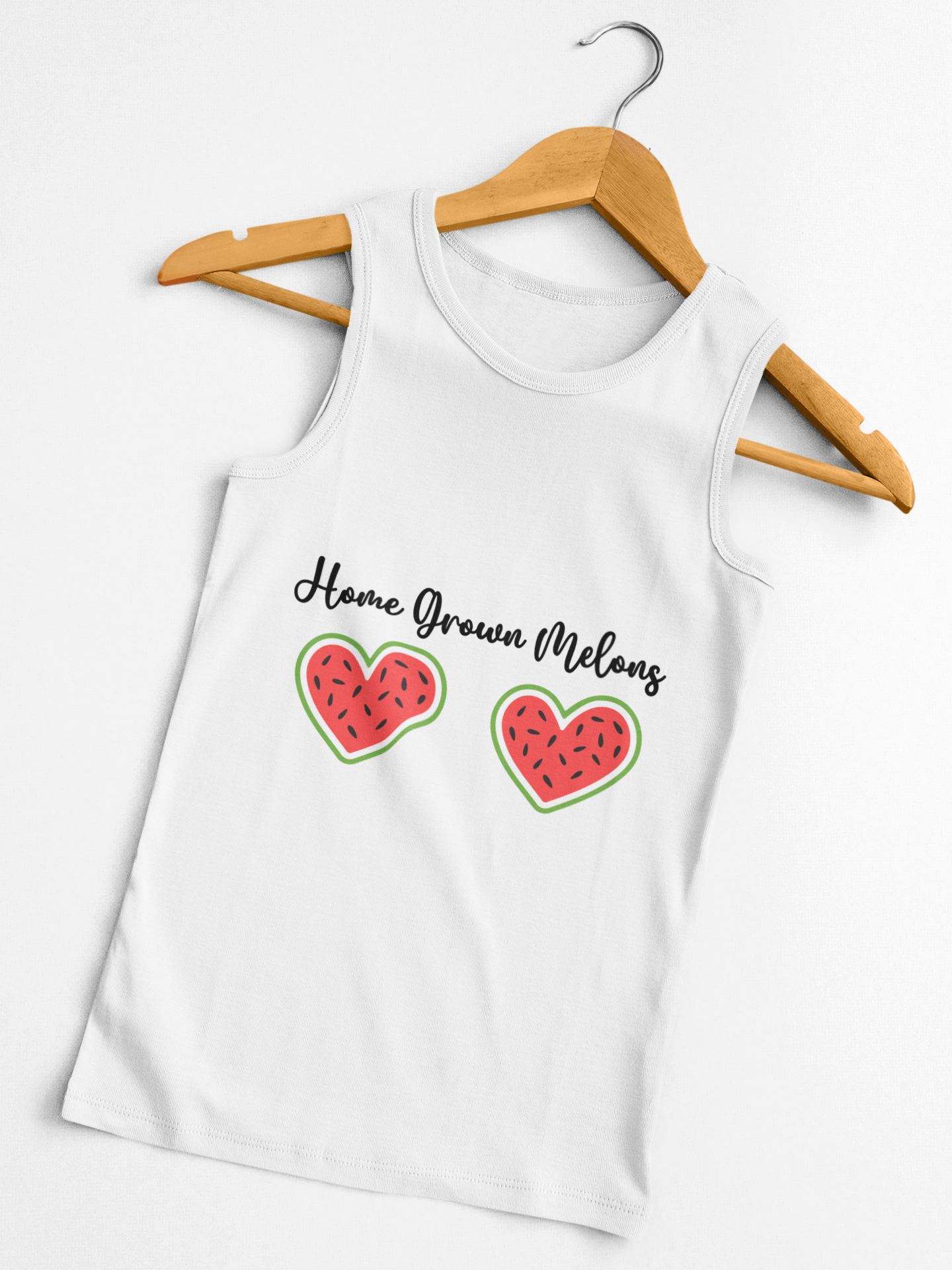 Cute Watermelon Hearts Tank Top, Summer Top, Casual Wear, Gift for Friends, Unisex Cotton Shirt, Love Vibe, Beach Wear product thumbnail image