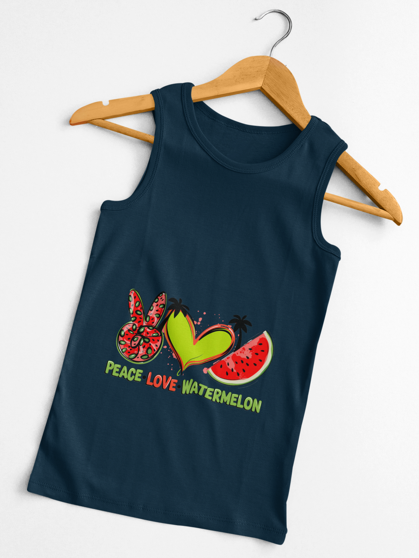 Peace, Love, Watermelon Tank Top, Summer Vibes Shirt, Women's Tank, Festival Apparel, Fun Beachwear product thumbnail image