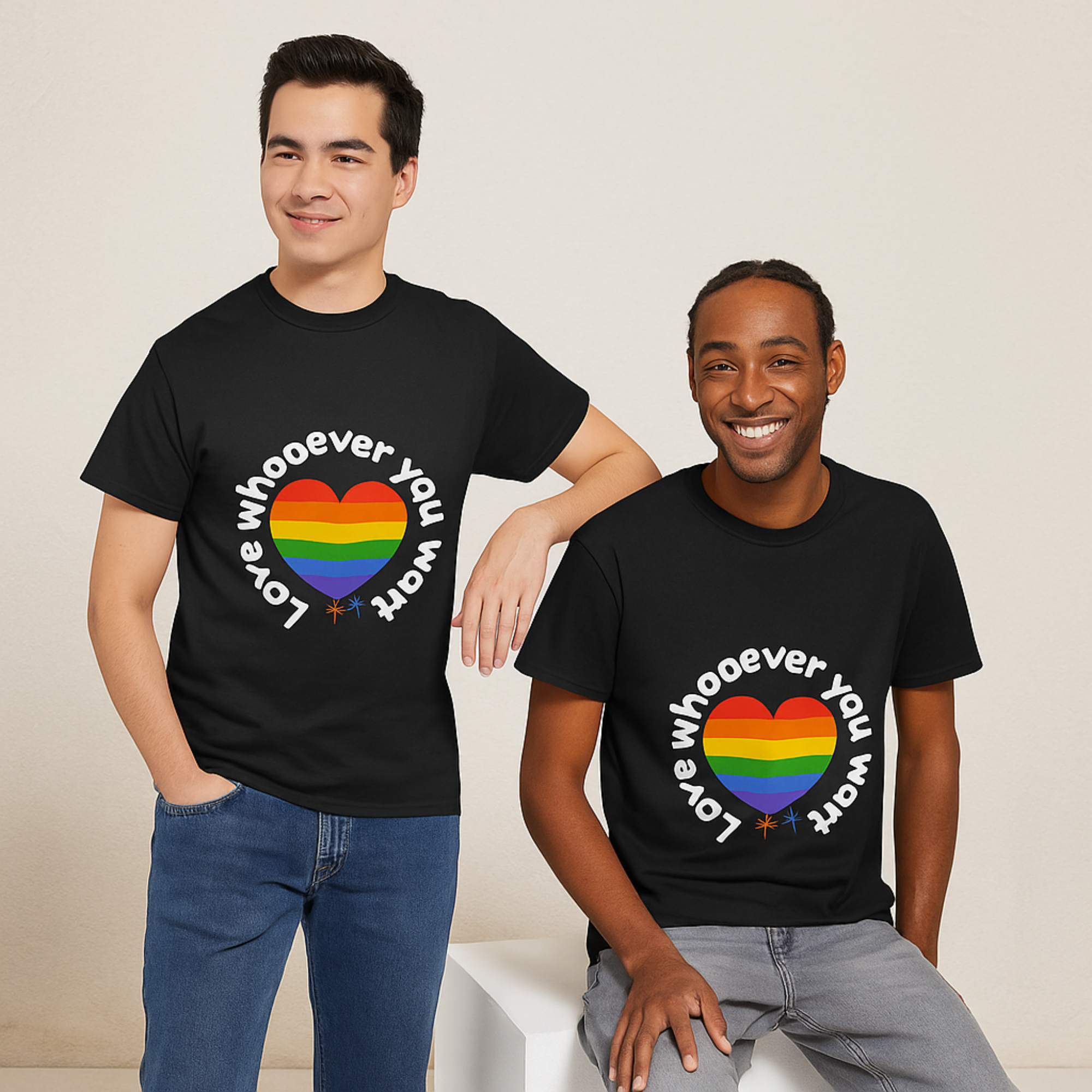 Love Whoever You Want T Shirt LGBTQ Pride Tee Rainbow Heart Equality Shirt Inclusive Unisex Cotton Tee Pride Month Gift Idea