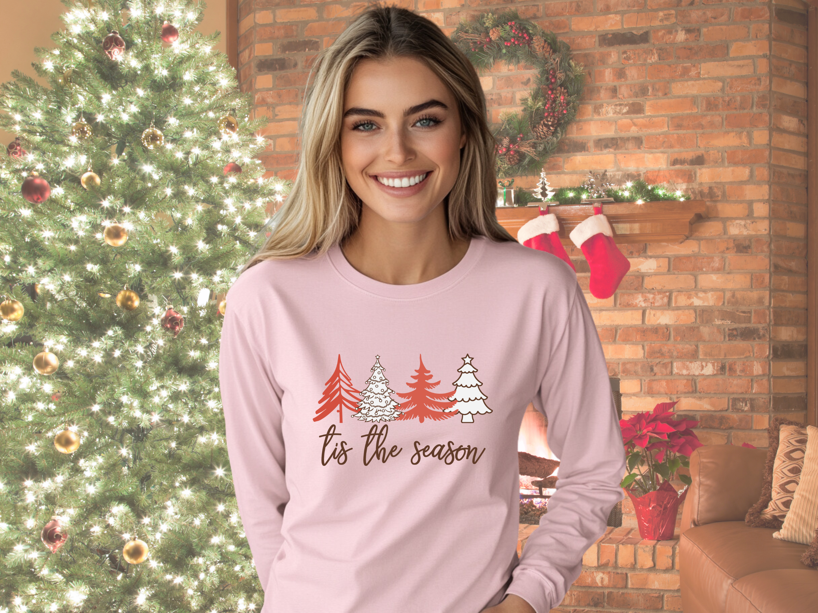 Tis the Season Gildan Ultra Cotton Long Sleeve Tee, Christmas T-Shirt