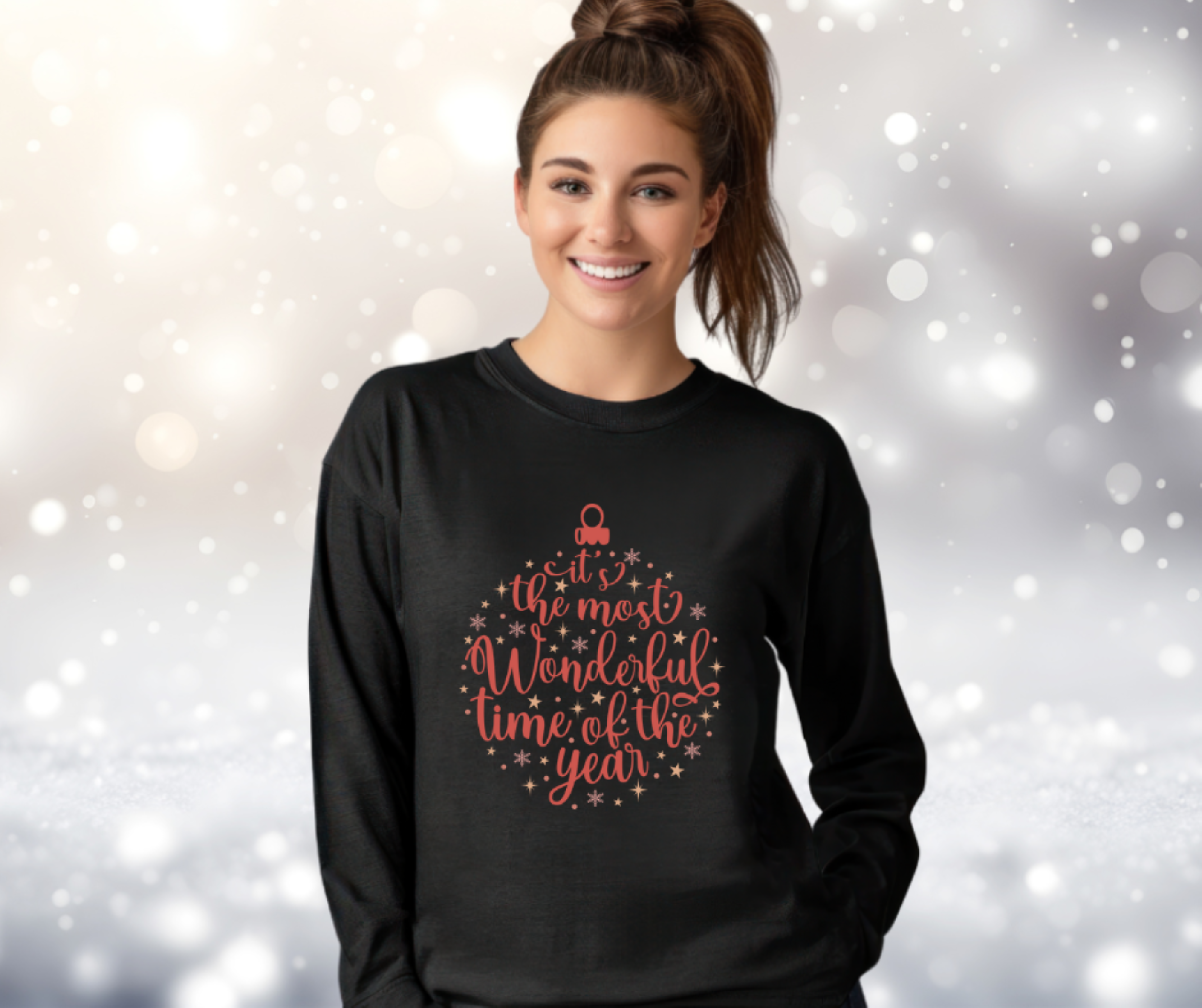 It's the Most Wonderful Time of the Year Gildan Ultra Cotton Long Sleeve Tee, Christmas Ornament T-Shirt product thumbnail image