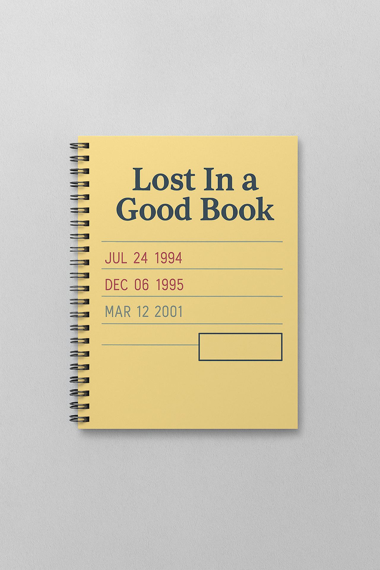 Lost In a Good Book Spiral Notebook Personalized Reading Journal Gift for Book Lovers Vintage Library Card Style Bookish Stationery product thumbnail image Lost In a Good Book Spiral Notebook Personalized Reading Journal Gift for Book Lovers Vintage Library Card Style Bookish Stationery product thumbnail image