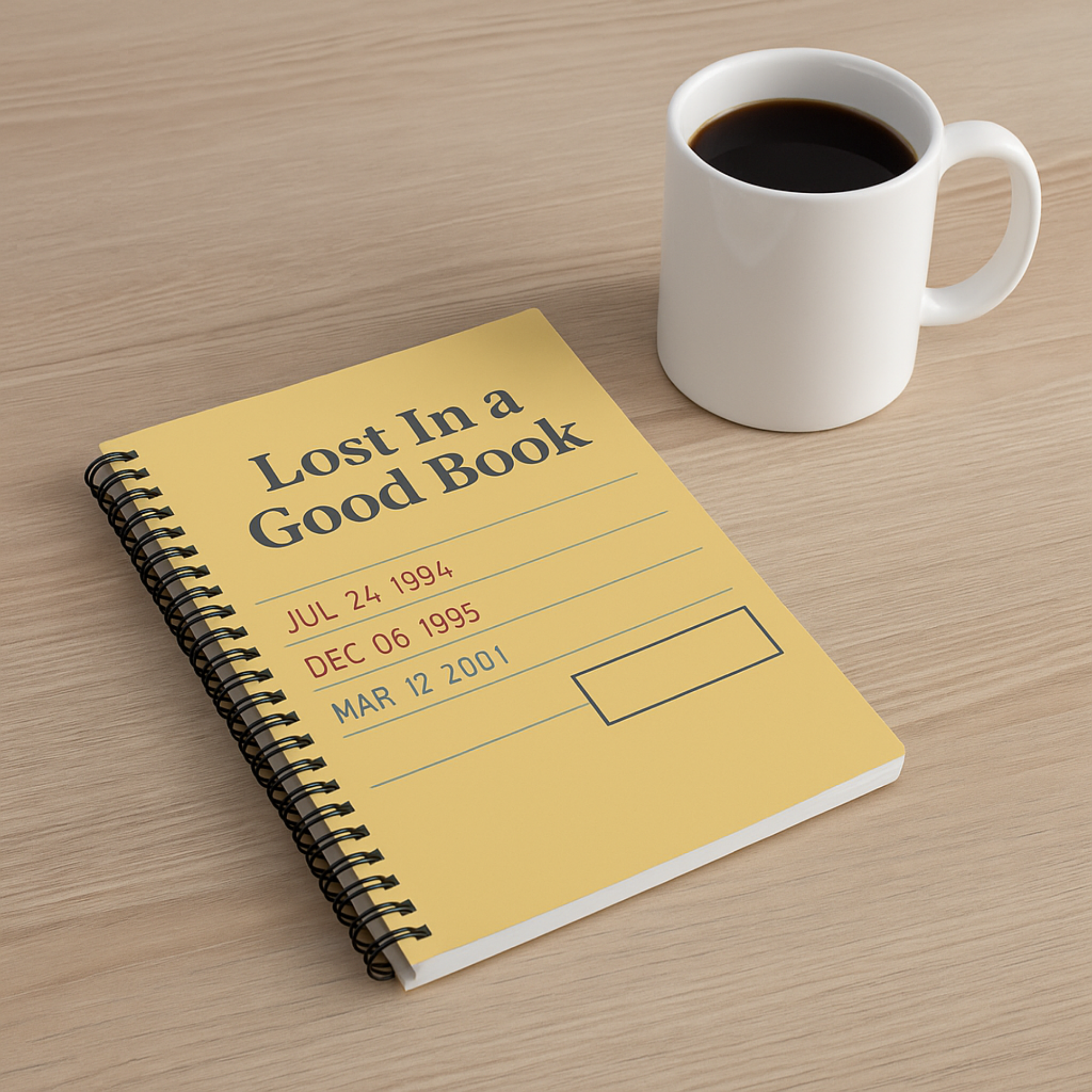 Lost In a Good Book Spiral Notebook Personalized Reading Journal Gift for Book Lovers Vintage Library Card Style Bookish Stationery product thumbnail image Lost In a Good Book Spiral Notebook Personalized Reading Journal Gift for Book Lovers Vintage Library Card Style Bookish Stationery product thumbnail image