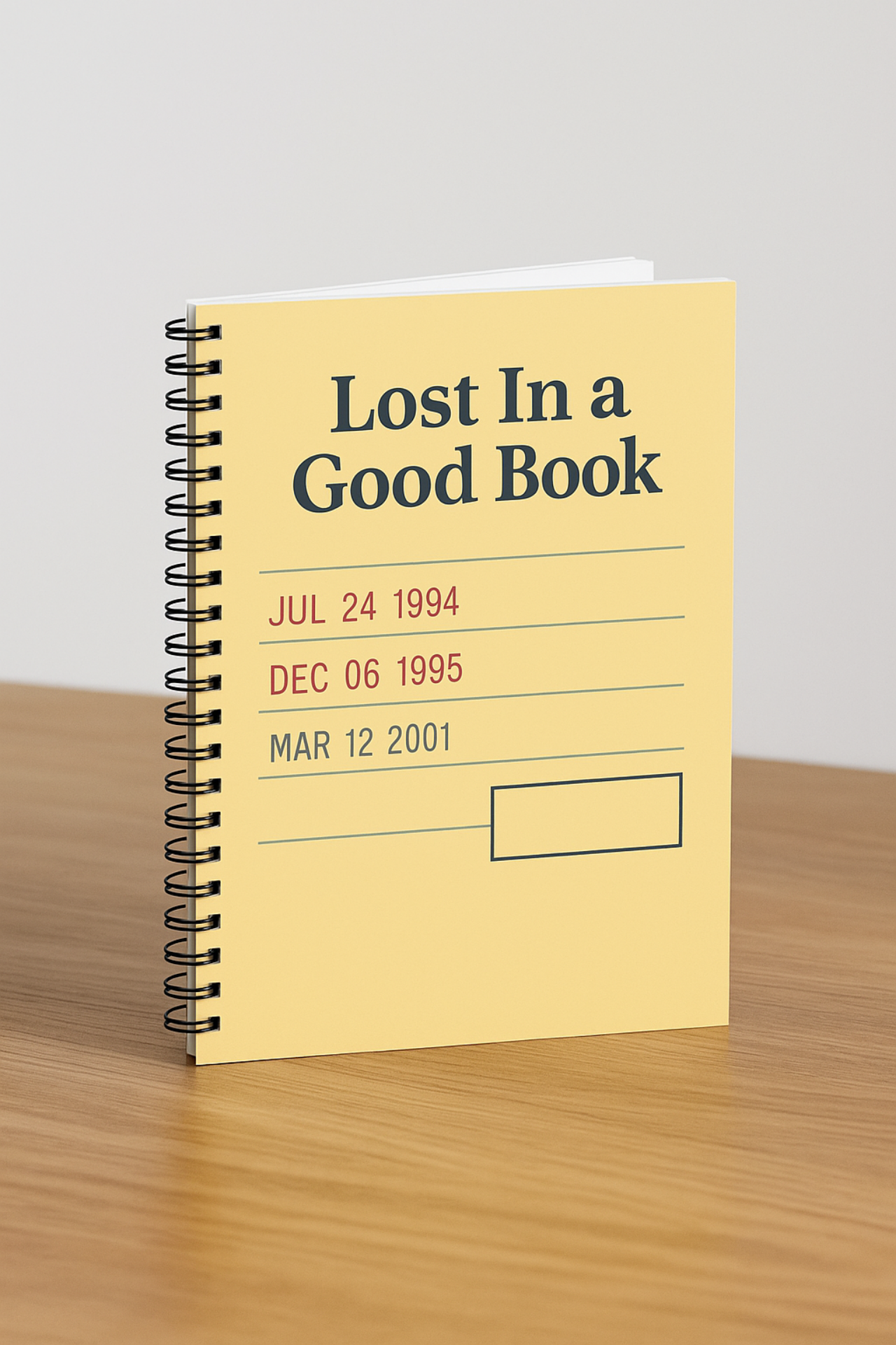 Lost In a Good Book Spiral Notebook Personalized Reading Journal Gift for Book Lovers Vintage Library Card Style Bookish Stationery product thumbnail image Lost In a Good Book Spiral Notebook Personalized Reading Journal Gift for Book Lovers Vintage Library Card Style Bookish Stationery product thumbnail image