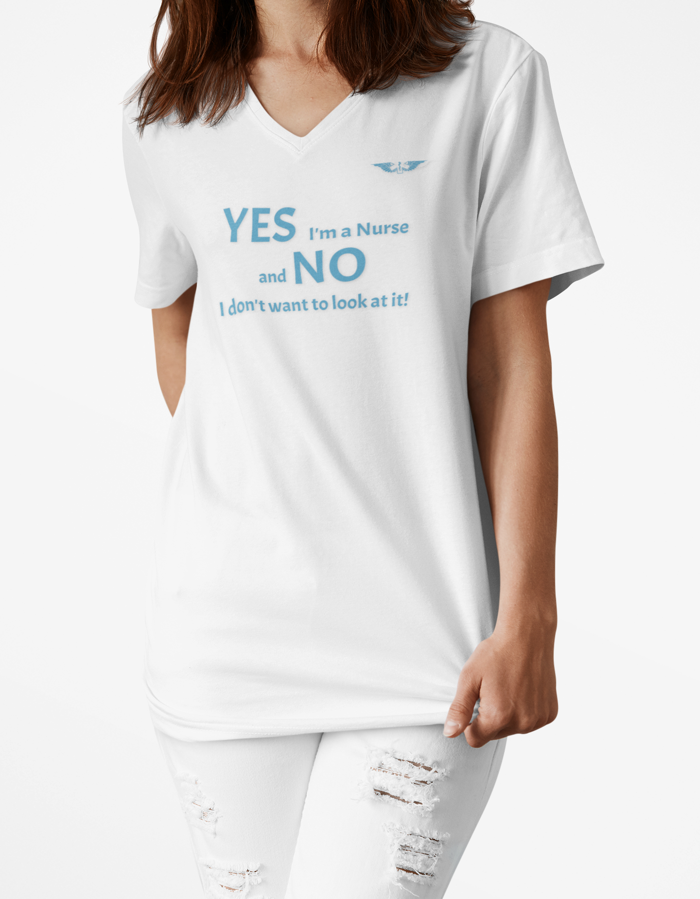 Funny Nurse V-Neck Tee, Gift for Nurses, Healthcare Humor Shirt, Nursing Apparel, Medical Profession T-Shirt, Unisex Nursing Top product thumbnail image