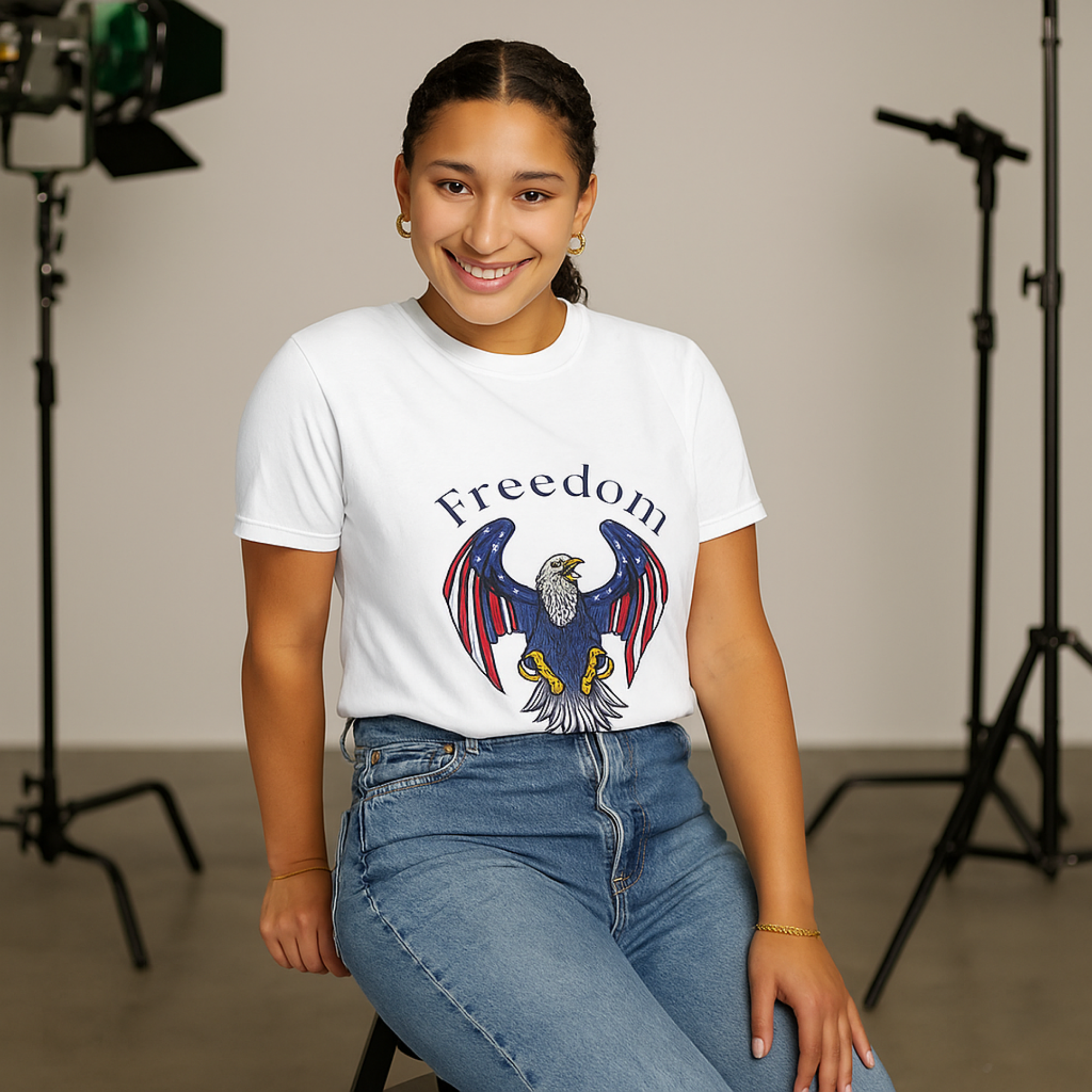 Freedom Liberty Patriotic Eagle T Shirt 4th of July Tee USA Pride Graphic Tee Independence Day Shirt American Flag Bald Eagle Tee Unisex Cotton Shirt product thumbnail image Freedom Liberty Patriotic Eagle T Shirt 4th of July Tee USA Pride Graphic Tee Independence Day Shirt American Flag Bald Eagle Tee Unisex Cotton Shirt product thumbnail image