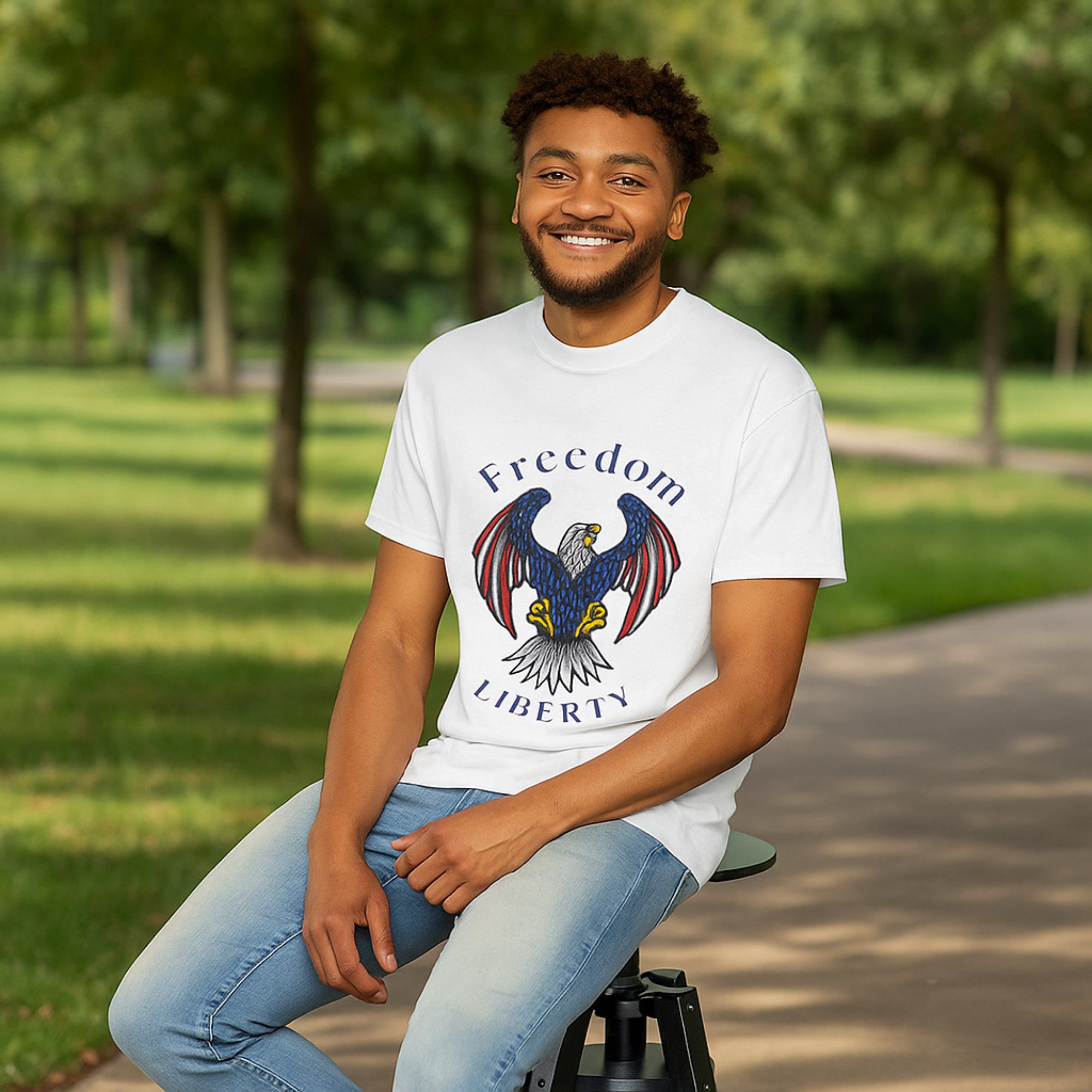 Freedom Liberty Patriotic Eagle T Shirt 4th of July Tee USA Pride Graphic Tee Independence Day Shirt American Flag Bald Eagle Tee Unisex Cotton Shirt product thumbnail image Freedom Liberty Patriotic Eagle T Shirt 4th of July Tee USA Pride Graphic Tee Independence Day Shirt American Flag Bald Eagle Tee Unisex Cotton Shirt product thumbnail image