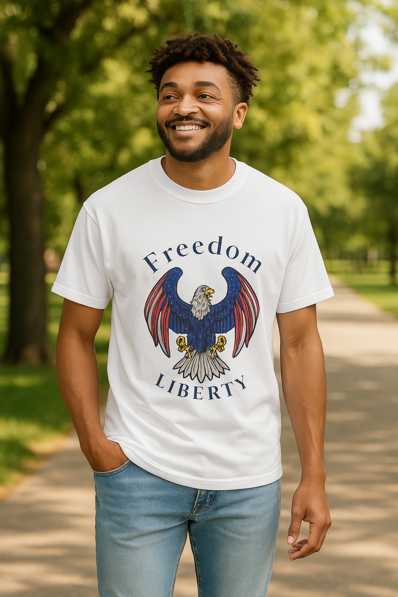 Freedom Liberty Patriotic Eagle T Shirt 4th of July Tee USA Pride Graphic Tee Independence Day Shirt American Flag Bald Eagle Tee Unisex Cotton Shirt product thumbnail image Freedom Liberty Patriotic Eagle T Shirt 4th of July Tee USA Pride Graphic Tee Independence Day Shirt American Flag Bald Eagle Tee Unisex Cotton Shirt product thumbnail image