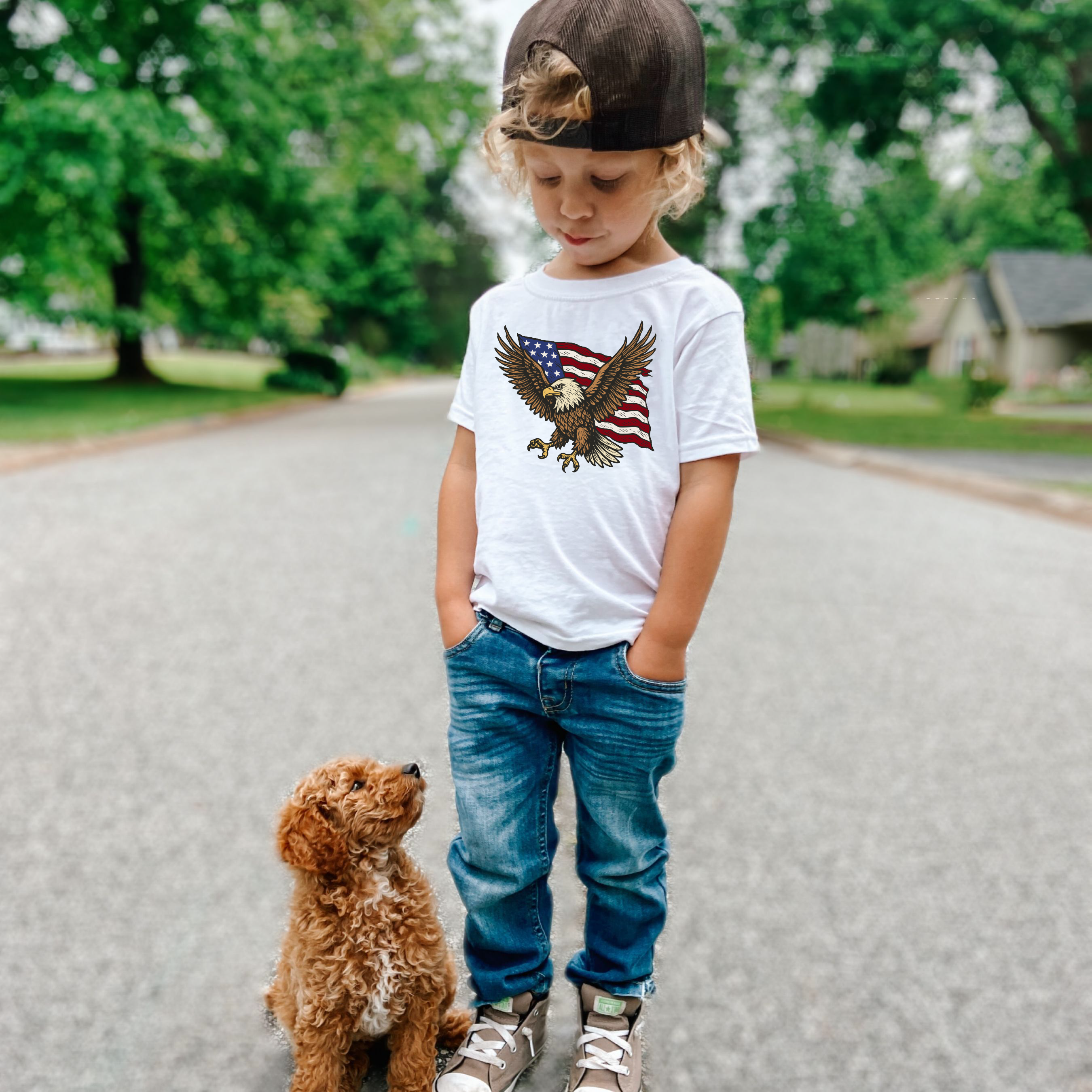 Toddler "USA Eagle" Tee, Patriotic, American Flag Shirt, Fourth of July Outfit product thumbnail image Toddler "USA Eagle" Tee, Patriotic, American Flag Shirt, Fourth of July Outfit product thumbnail image