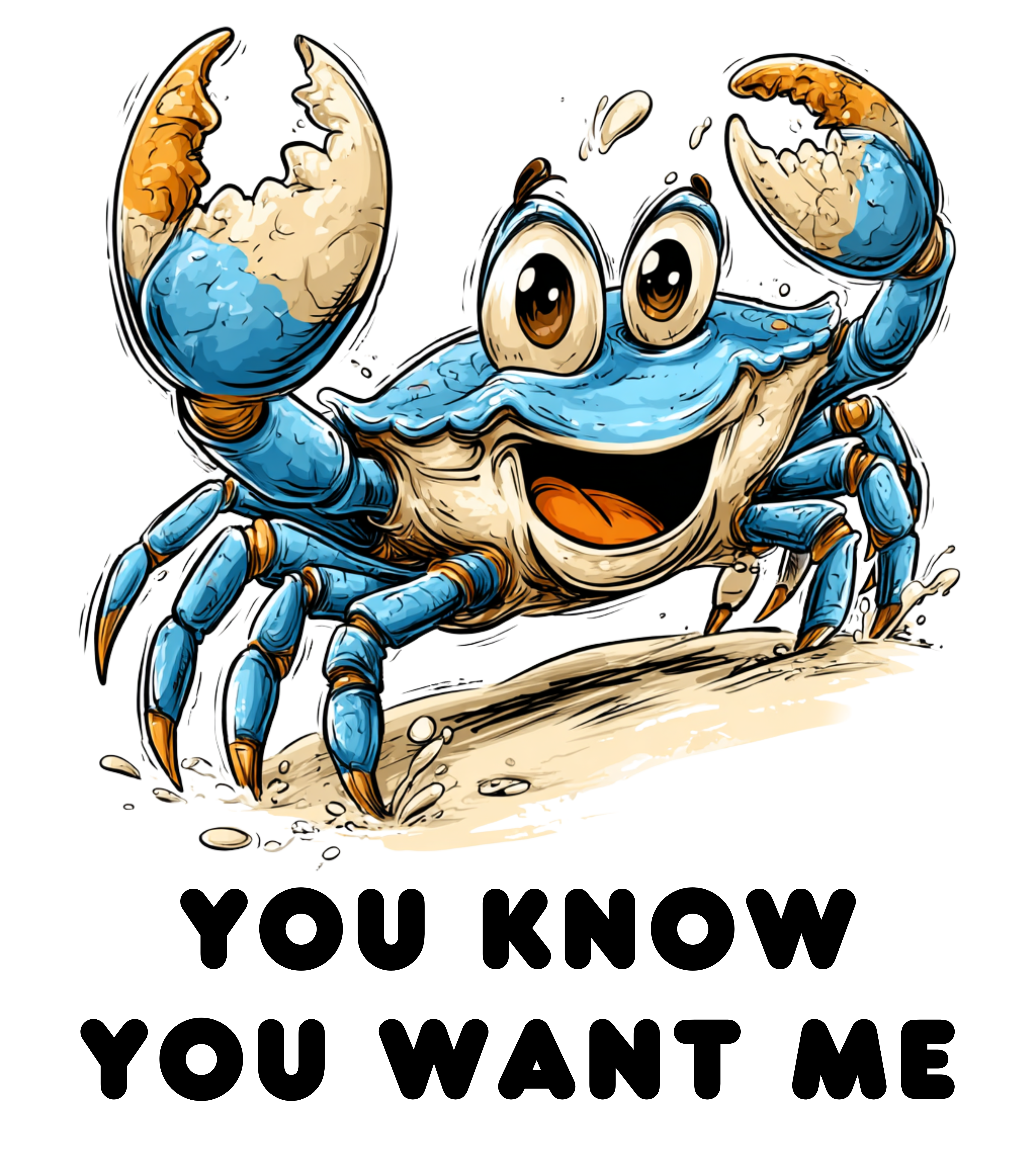 Blue Crab baby Wants Me Casual Graphic You Know You Want Me Tee with Quirky Design, Unisex T-Shirt, Perfect for Everyday Wear, Gift for Animal Lovers, Ideal for Birthdays, Casual [...] product thumbnail image