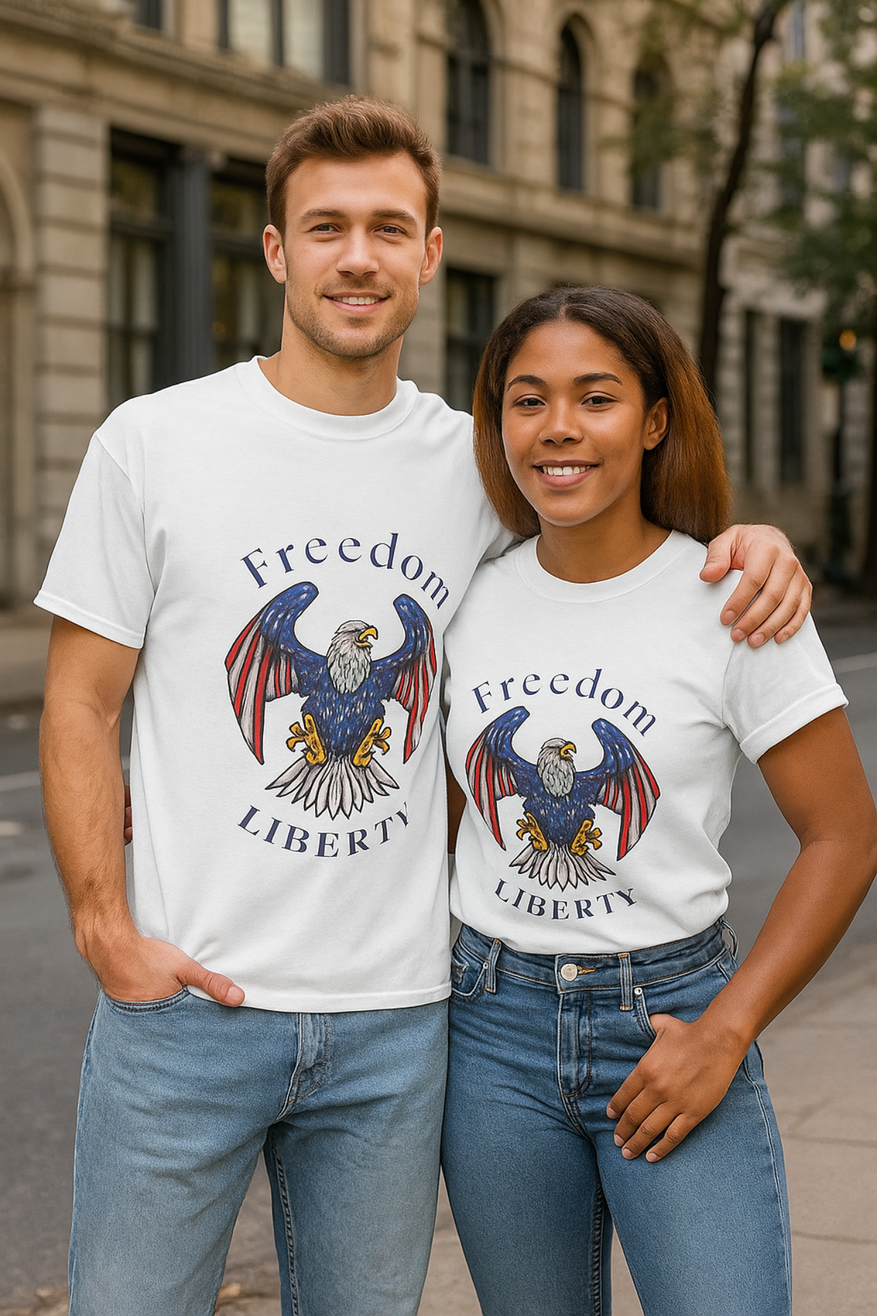 Freedom Liberty Eagle T-Shirt Patriotic Unisex Tee for 4th of July USA Independence Day Shirt American Flag Bald Eagle Graphic Tee product thumbnail image Freedom Liberty Eagle T-Shirt Patriotic Unisex Tee for 4th of July USA Independence Day Shirt American Flag Bald Eagle Graphic Tee product thumbnail image