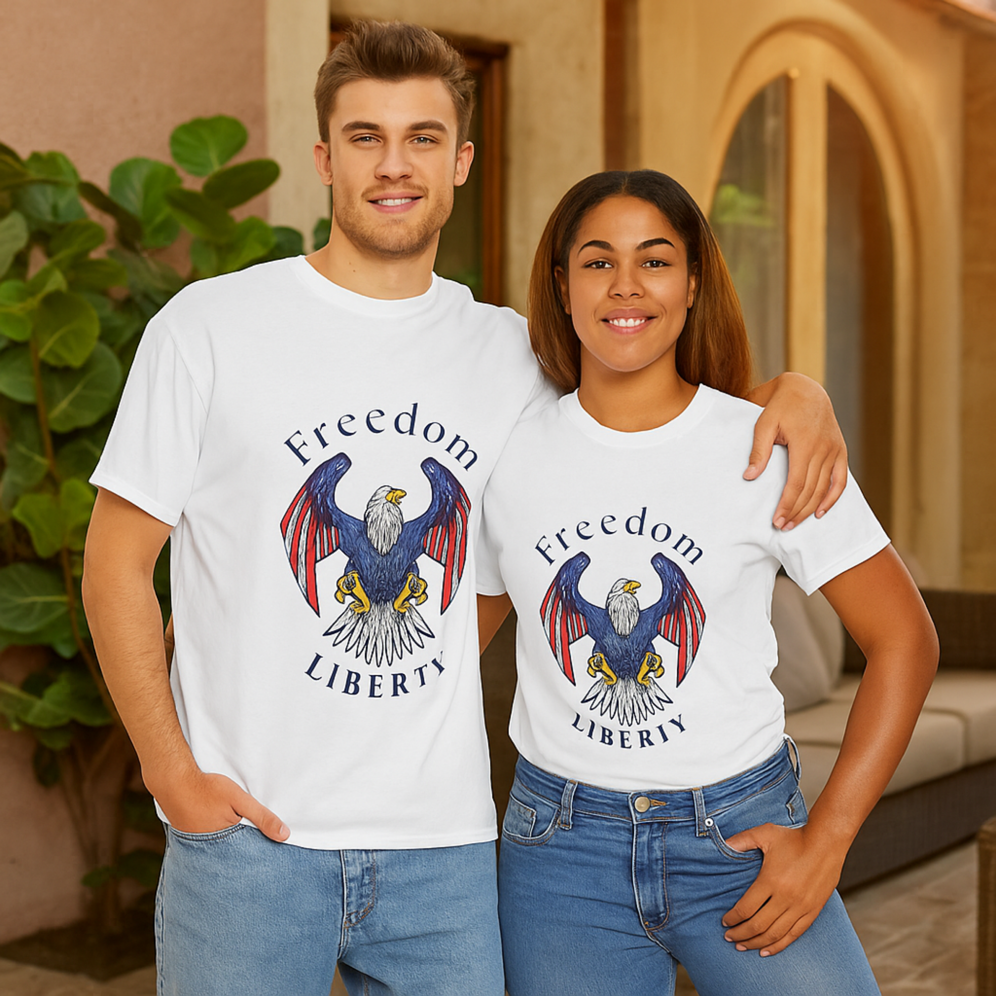 Freedom Liberty Eagle T-Shirt Patriotic Unisex Tee for 4th of July USA Independence Day Shirt American Flag Bald Eagle Graphic Tee product thumbnail image Freedom Liberty Eagle T-Shirt Patriotic Unisex Tee for 4th of July USA Independence Day Shirt American Flag Bald Eagle Graphic Tee product thumbnail image
