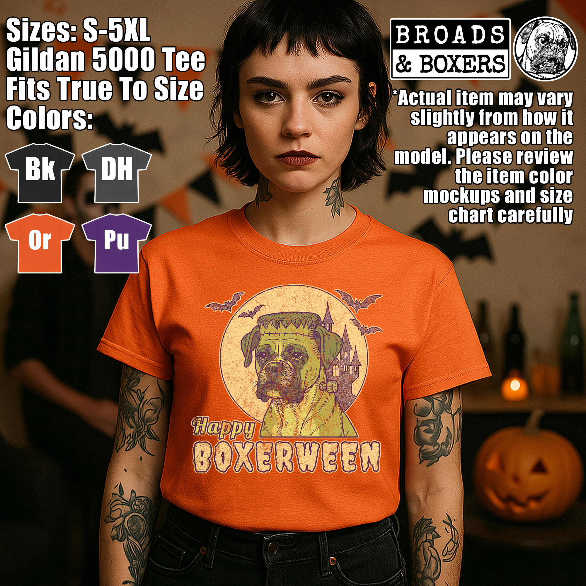 Retro BOXERWEEN Boxer Dog T-shirt | Frankenstein Boxer Tshirt | Vintage Boxer Dog Spooky Graphic Tee | Halloween Boxer Shirt | Haunted Dog T