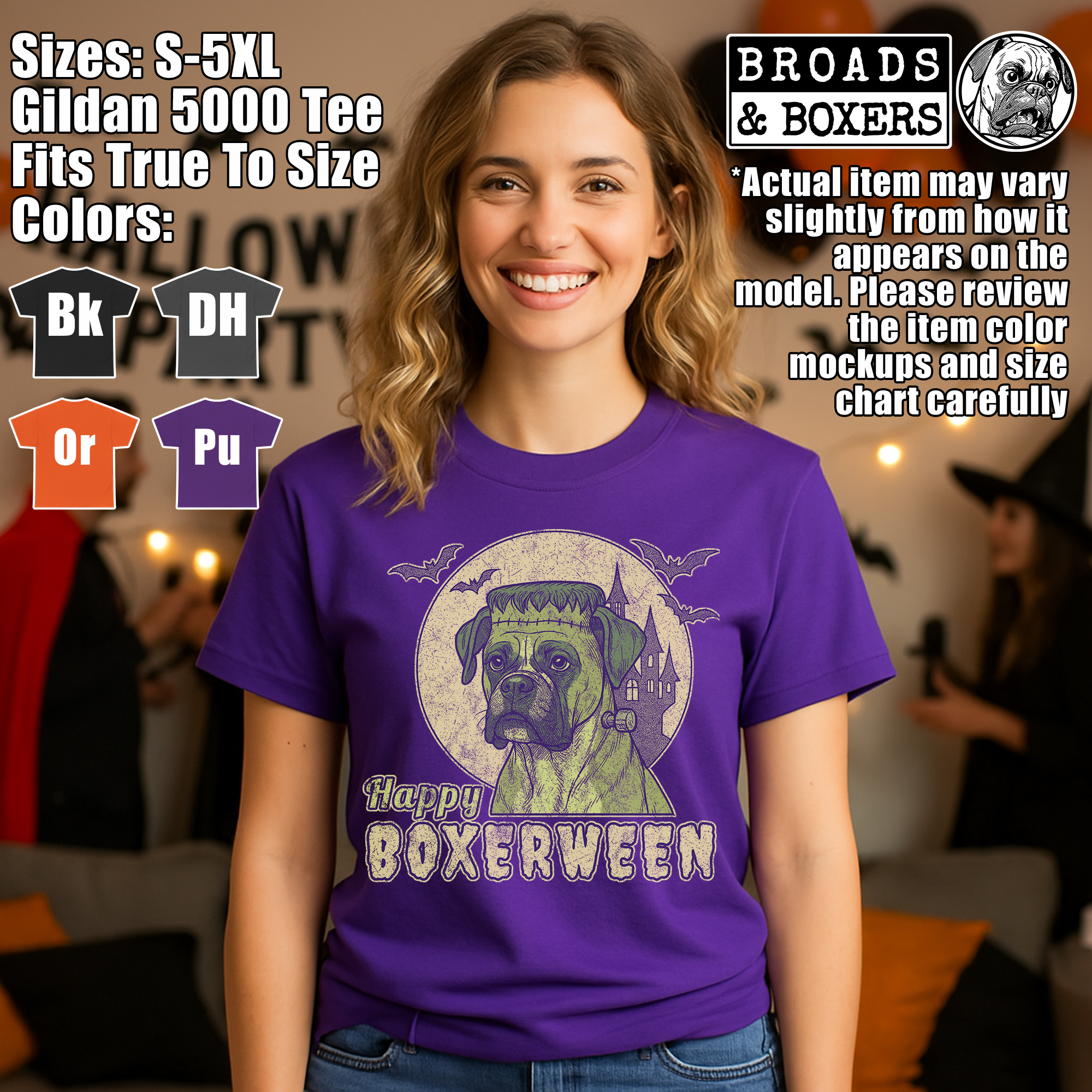 Retro BOXERWEEN Boxer Dog T-shirt | Frankenstein Boxer Tshirt | Vintage Boxer Dog Spooky Graphic Tee | Halloween Boxer Shirt | Haunted Dog T product thumbnail image