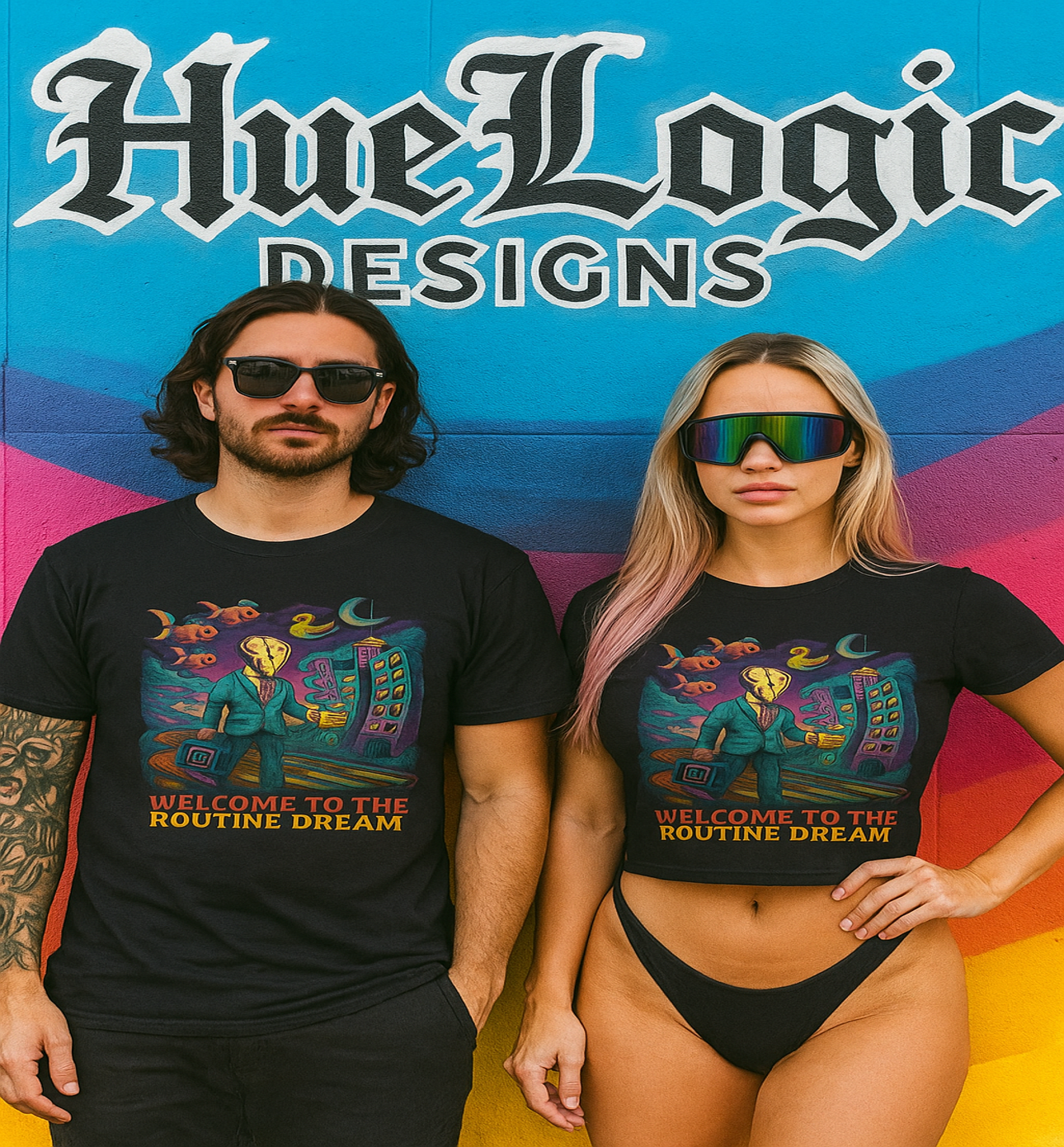 Surreal Art T-Shirt Welcome to the Routine Dream Graphic Tee Streetwear Gothic