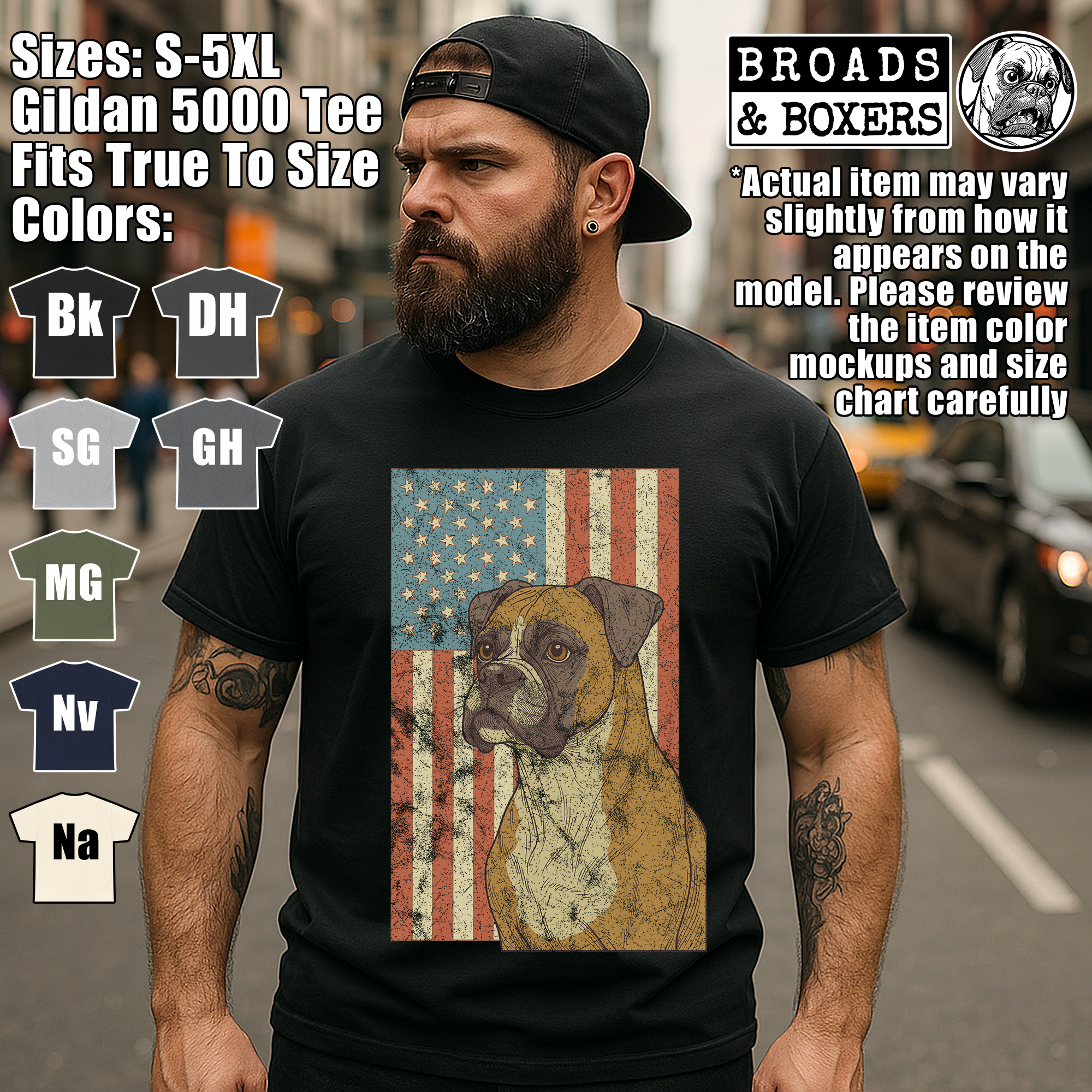 Patriotic Boxer Dog American Flag T-Shirt | Perfect Gift for Dad on Father's Day, Memorial Day and 4th of July | Military Boxer Dad Shirt product thumbnail image Patriotic Boxer Dog American Flag T-Shirt | Perfect Gift for Dad on Father's Day, Memorial Day and 4th of July | Military Boxer Dad Shirt product thumbnail image