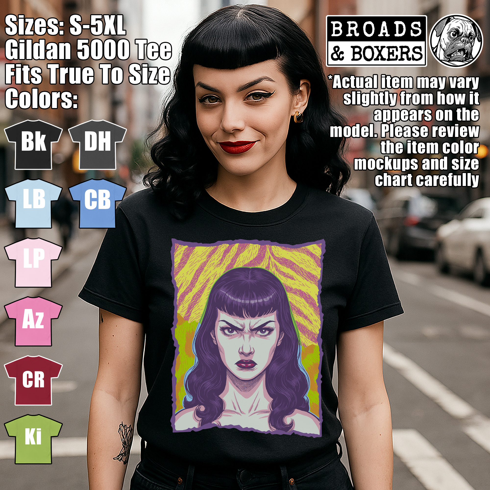Psychedelic Pop-Art, Vintage Glamour Pin-Up, Fierce Animal Print T-Shirt for Bold Fashion Lovers, Drag Shows And Burlesque Icons | Frown product thumbnail image