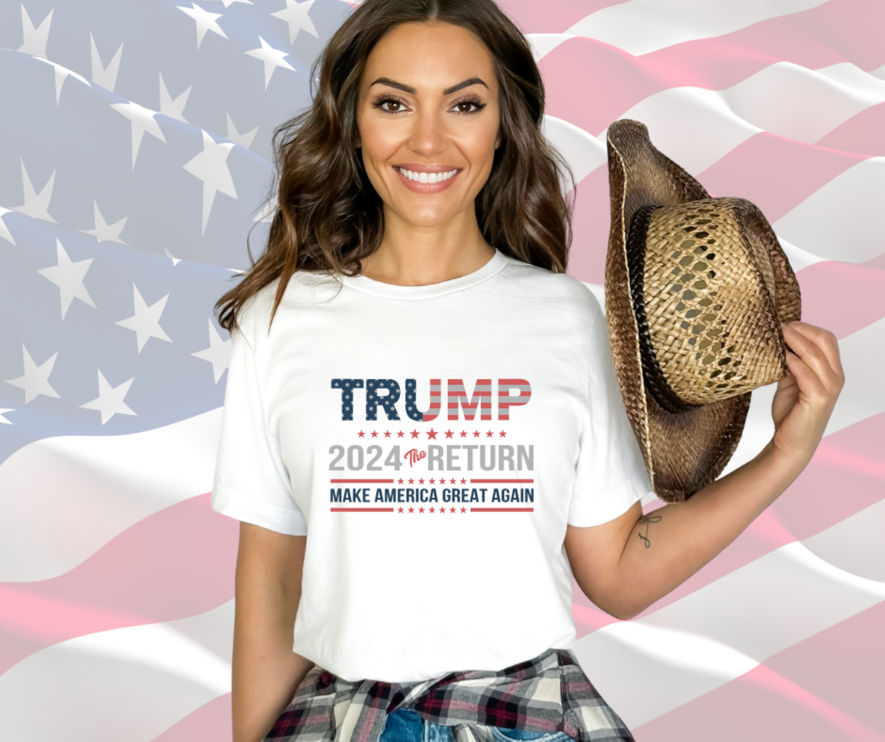 Trump the Return Shirt, Patriotic T-Shirt for Men &amp; Women, Gilden Unisex Softstyle Short Sleeve Tee, Trump Return 2024 product thumbnail image