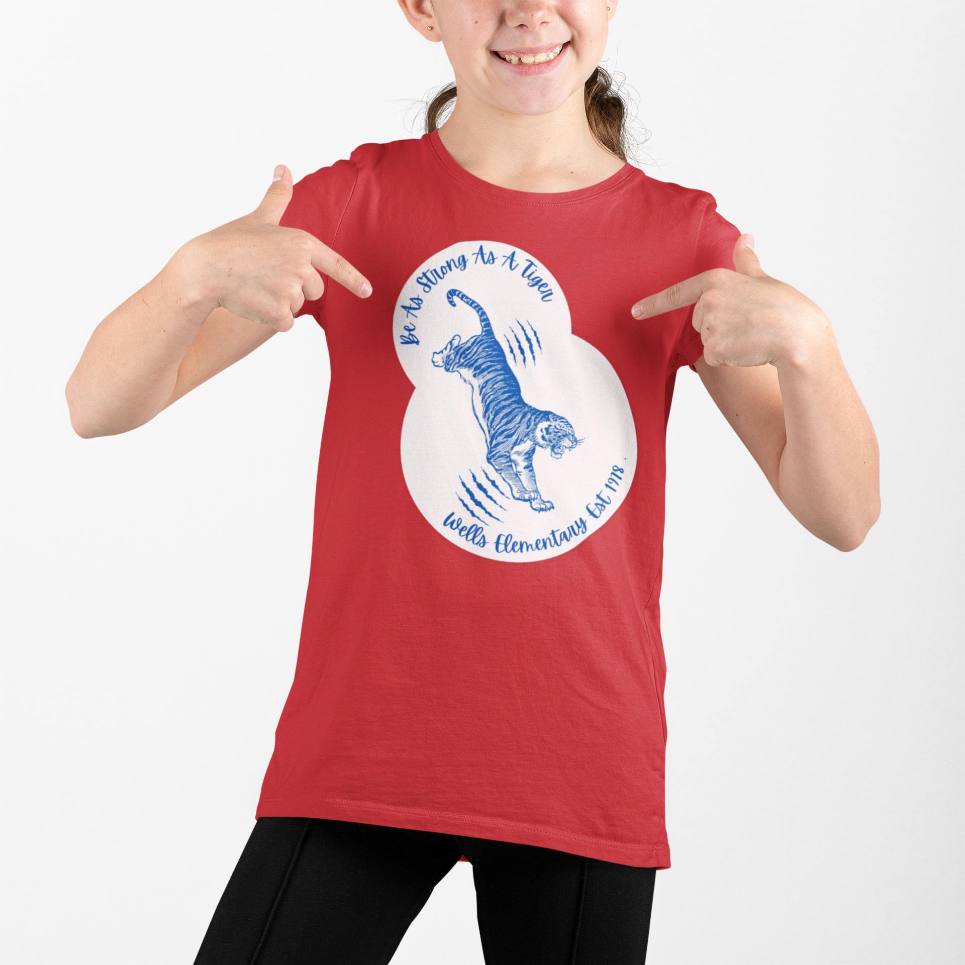 Wells Tigers Red and Blue Tiger Pride Spirit Shirt product thumbnail image Wells Tigers Red and Blue Tiger Pride Spirit Shirt product thumbnail image