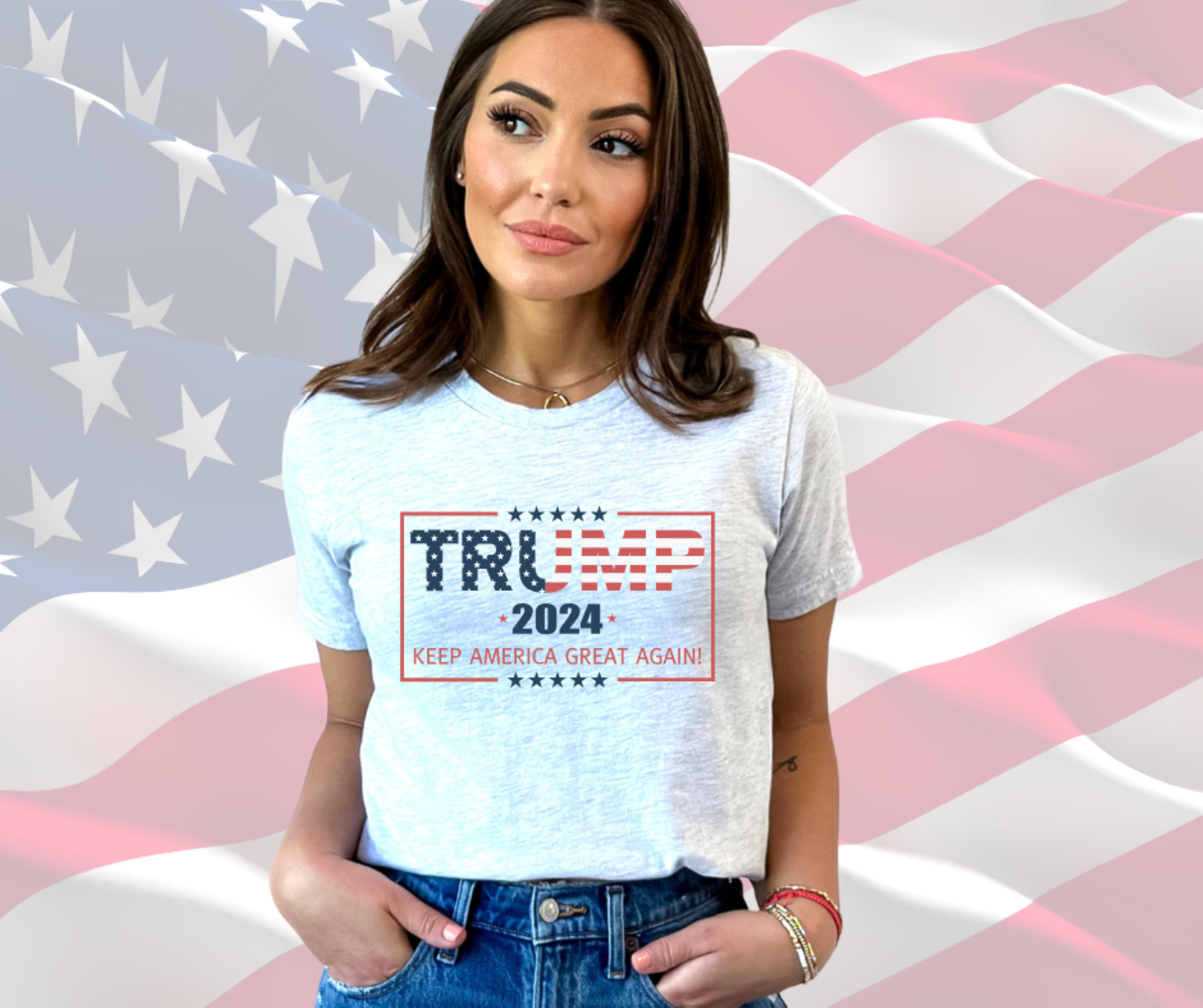 Trump Keep America Great Shirt, Patriotic T-Shirt for Men &amp; Women, Gilden Unisex Softstyle Short Sleeve Tee, Trump TShirt 2024