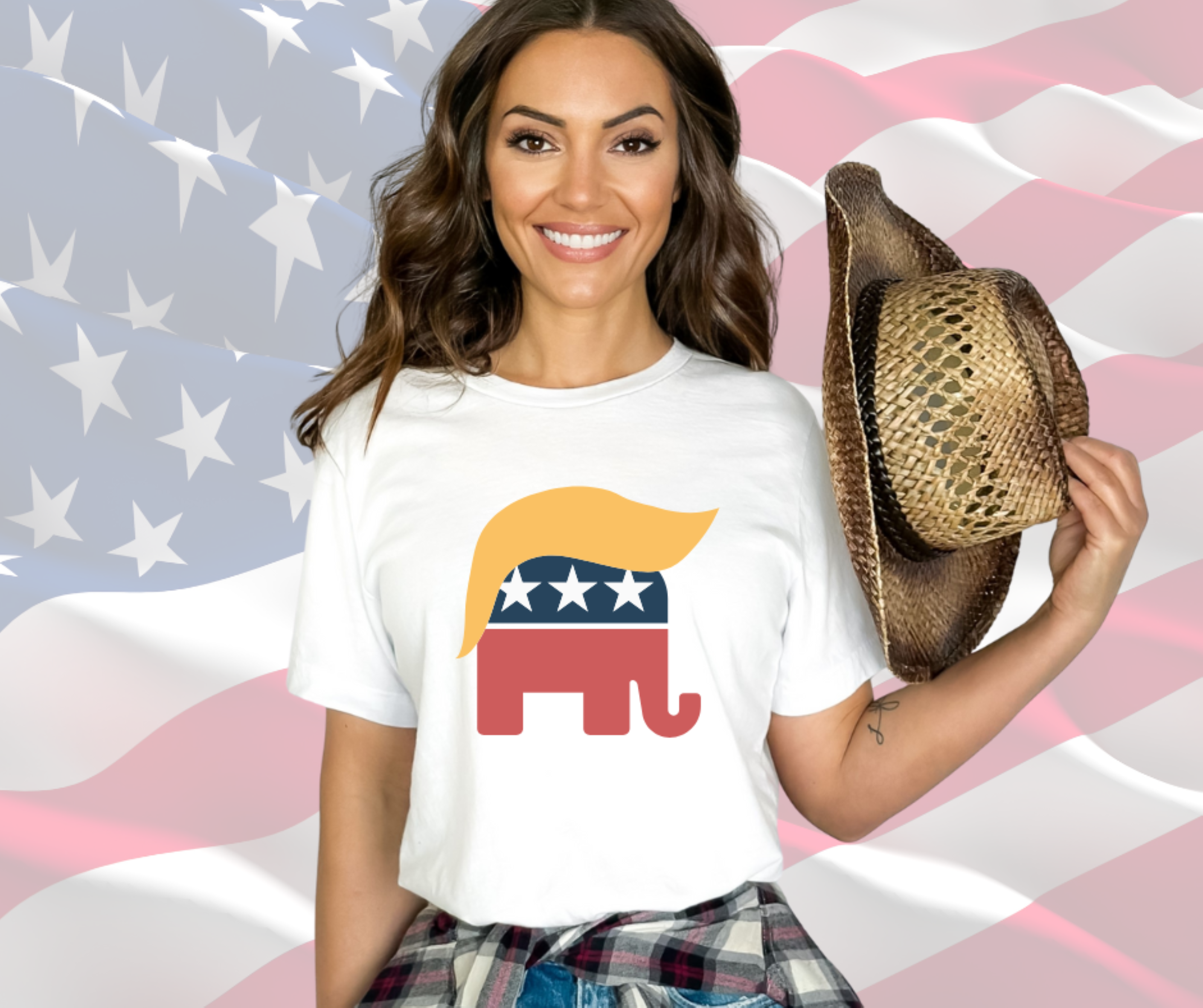 Republican Elephant Shirts, Patriotic T-Shirt for Men &amp; Women, Gilden Unisex Softstyle Short Sleeve Tee, Trump Elephant Shirt