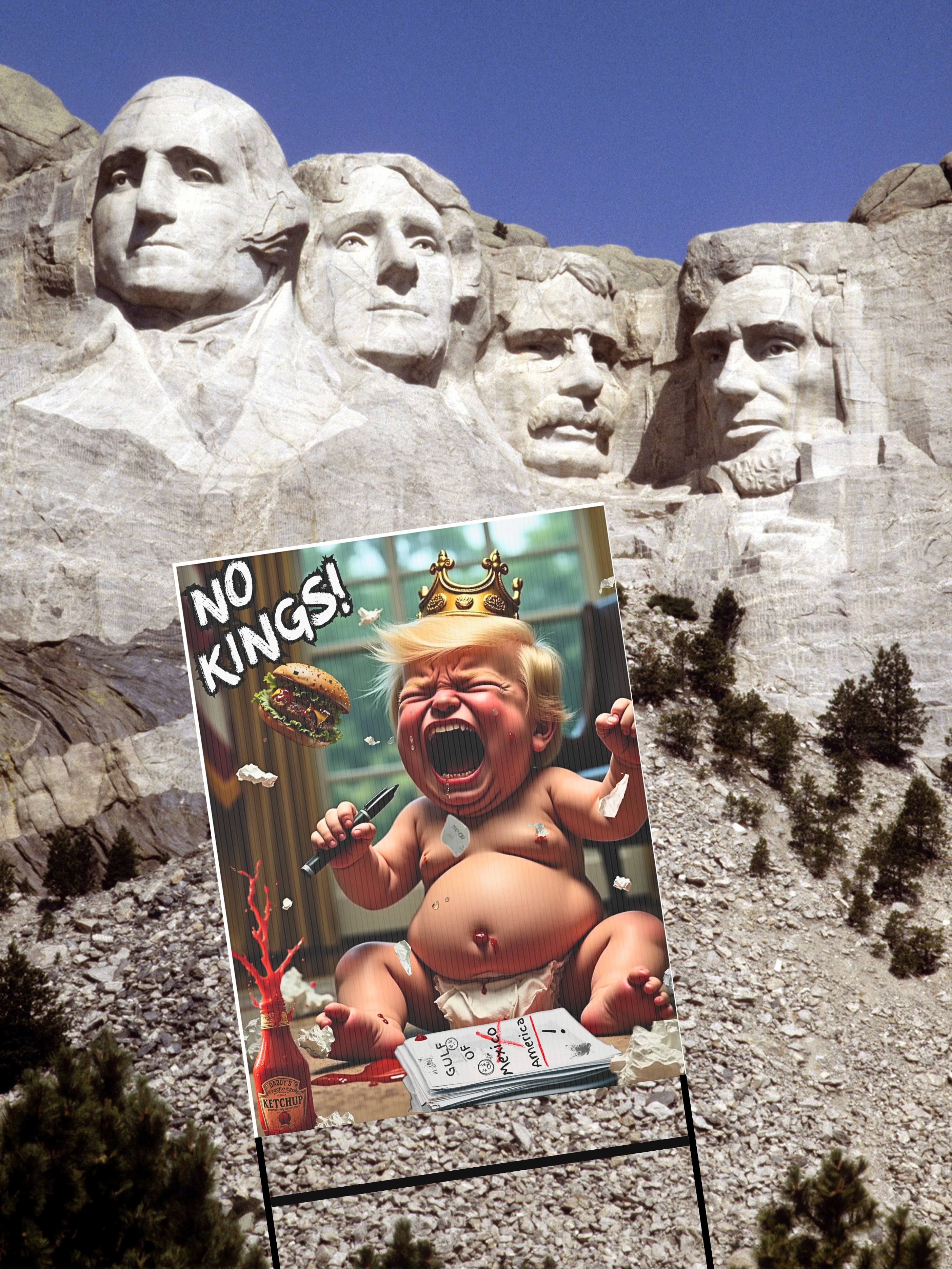 No Kings Day Trump Yard Sign, Fun Garden Decor, Outdoor Party Sign, Yard Art, Resist product thumbnail image No Kings Day Trump Yard Sign, Fun Garden Decor, Outdoor Party Sign, Yard Art, Resist product thumbnail image