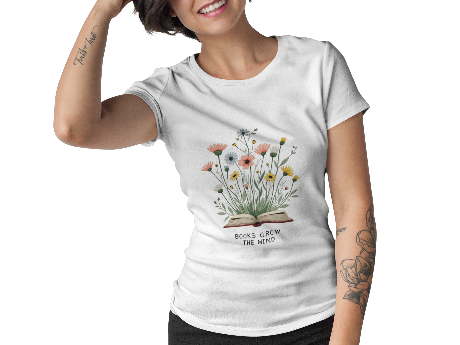 Books Grow The Mind Unisex T-Shirt – Reader’s Quote Tee – Book Lover Gift – Literary-Inspired Shirt – Casual Reading Apparel for Women 