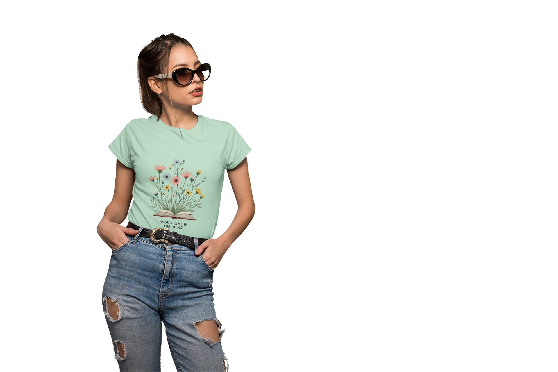 Books Grow The Mind Unisex T-Shirt – Reader’s Quote Tee – Book Lover Gift – Literary-Inspired Shirt – Casual Reading Apparel for Women  product thumbnail image