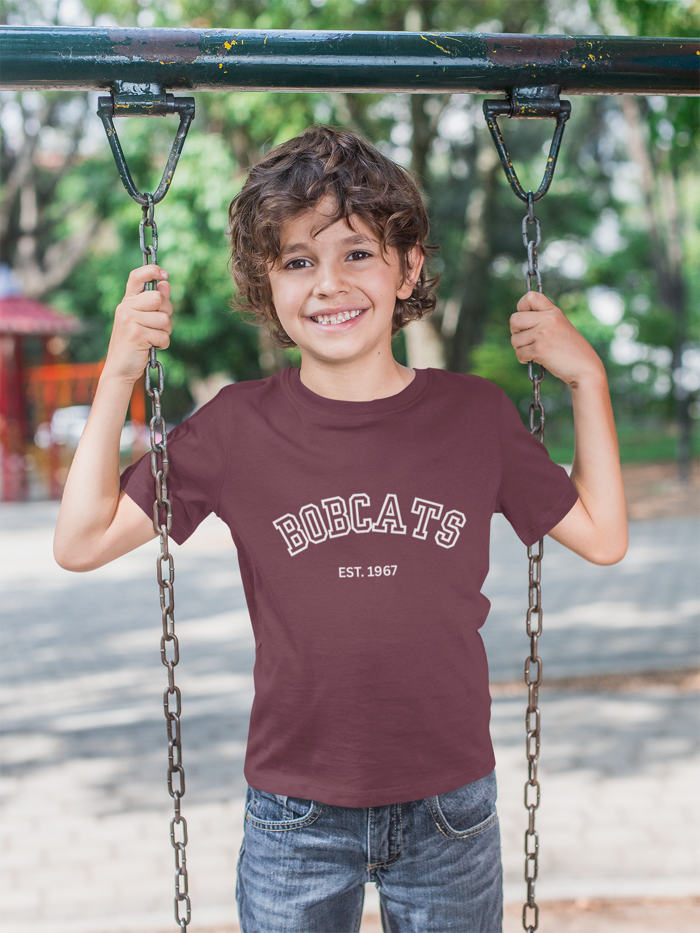 Memorial Bobcats - Est 1967 Plano School Spirit Wear Kids Tee 