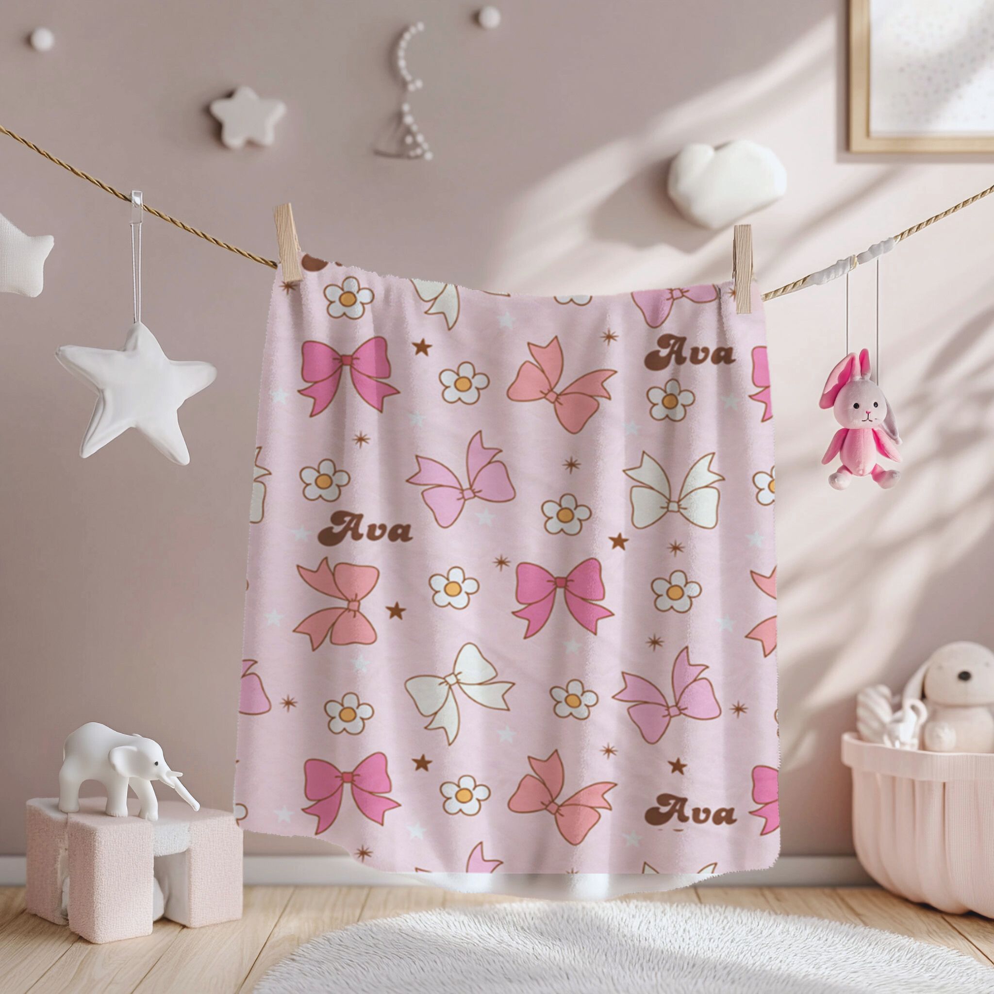 Baby Girl Velveteen Plush Blanket - Newborn Gift for Infant Wrap Baby Girl Velveteen Plush Blanket - Newborn Gift for Infant Wrap