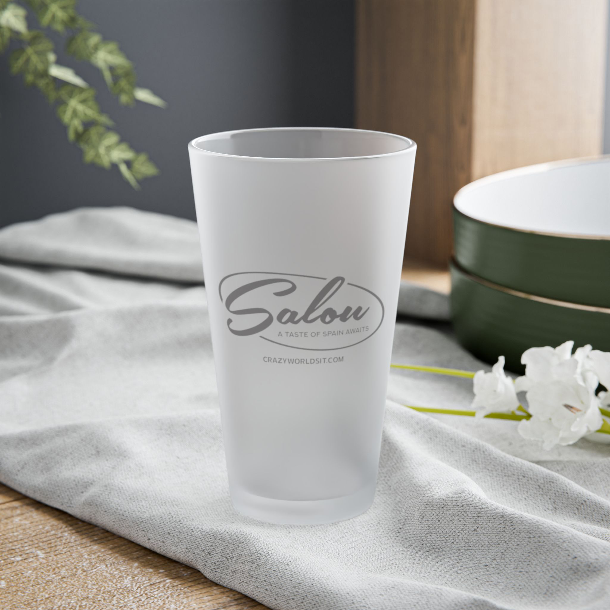 Salou Frosted Pint Glass, 16oz product thumbnail image Salou Frosted Pint Glass, 16oz product thumbnail image