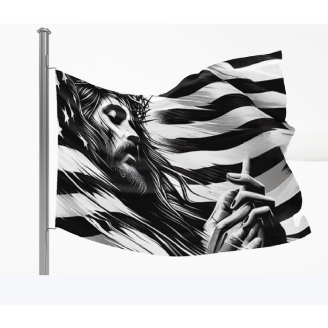Patriotic Christian Double Sided Flag, American Jesus Banner, Religious Home Decor, Outdoor Garden Flag, Faith-Based Wall Hanging