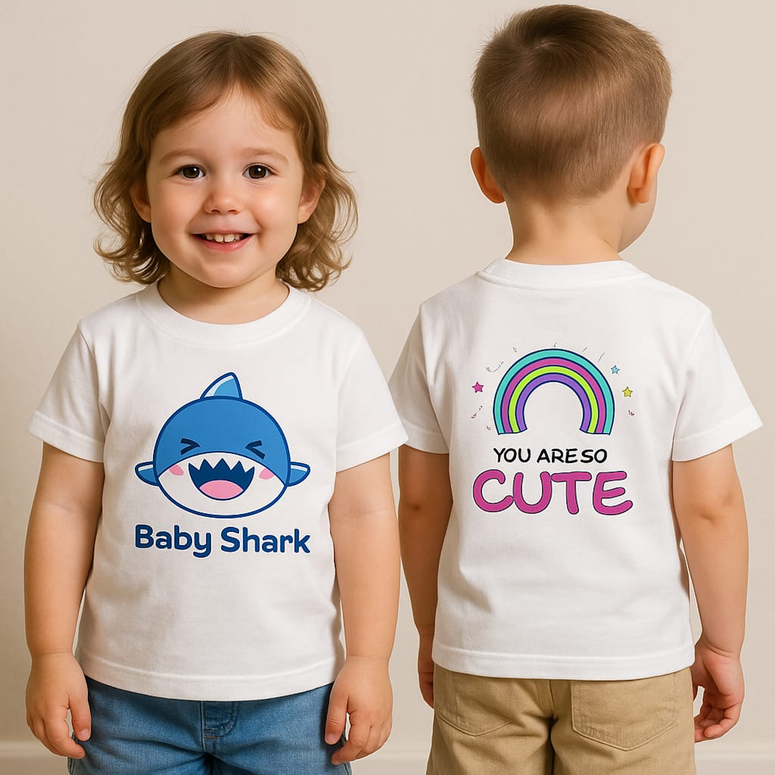 Infant Tee, Shark Rainbow, Digital Art Print, God's Covenant, Soft Comfortable Shirt product thumbnail image