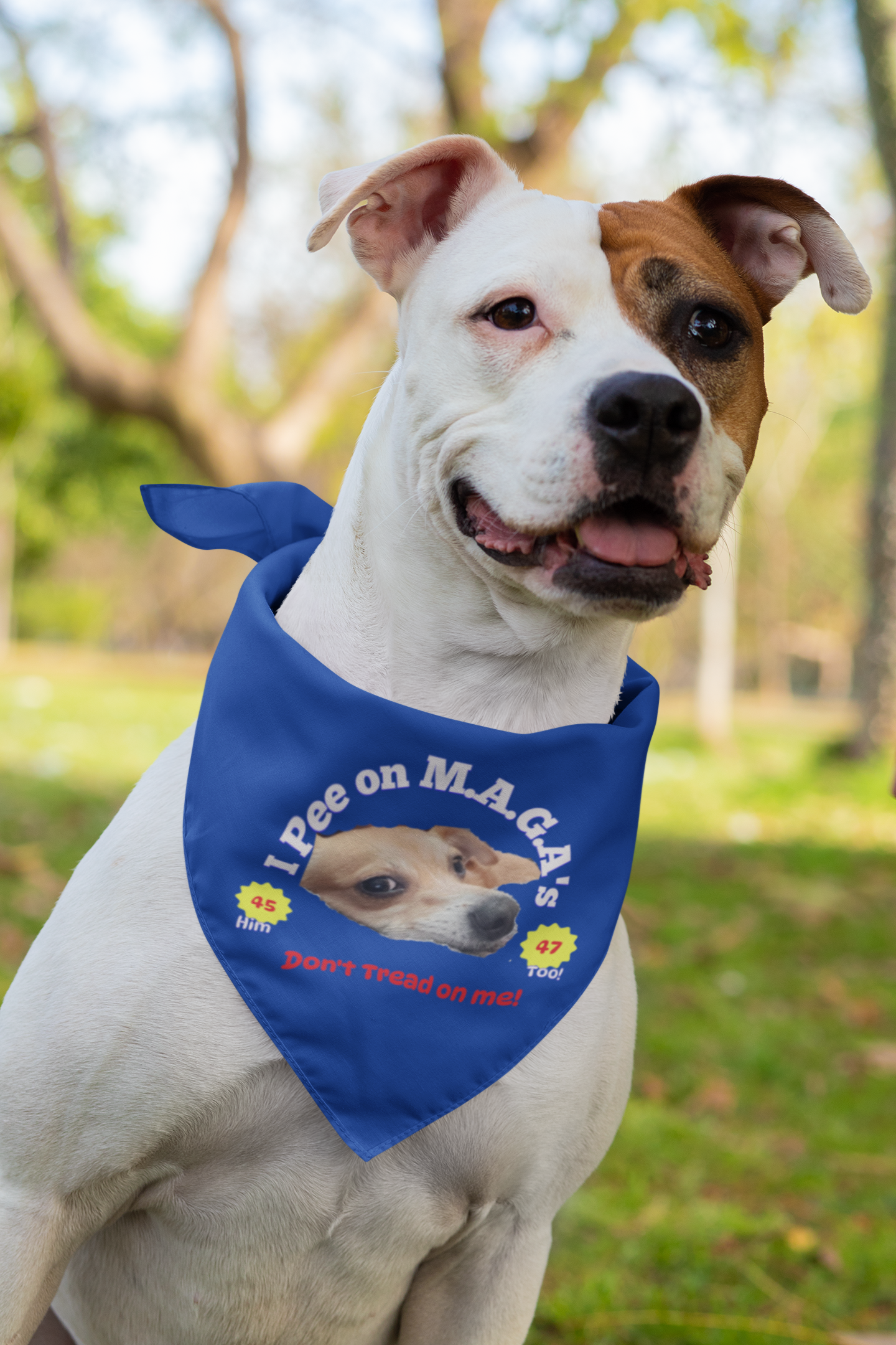 Funny Political Clip-on Pet Bandana with Humor, Bandana Dog Accessories, Pet Costume, Gift for Dog Lovers, Cute Dog Apparel product thumbnail image