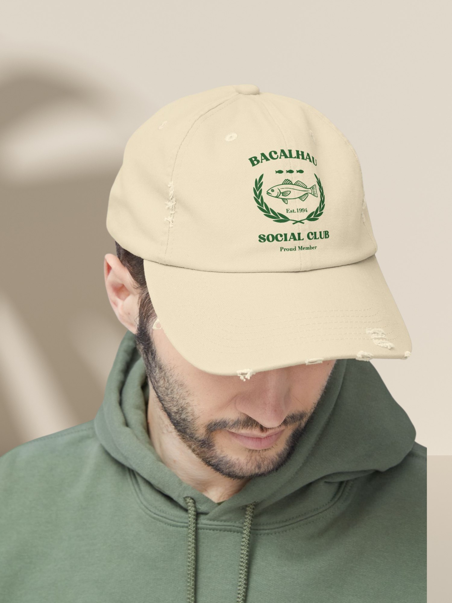 Bacalhau Social Club Unisex Distressed Cap - Proud Member Hat