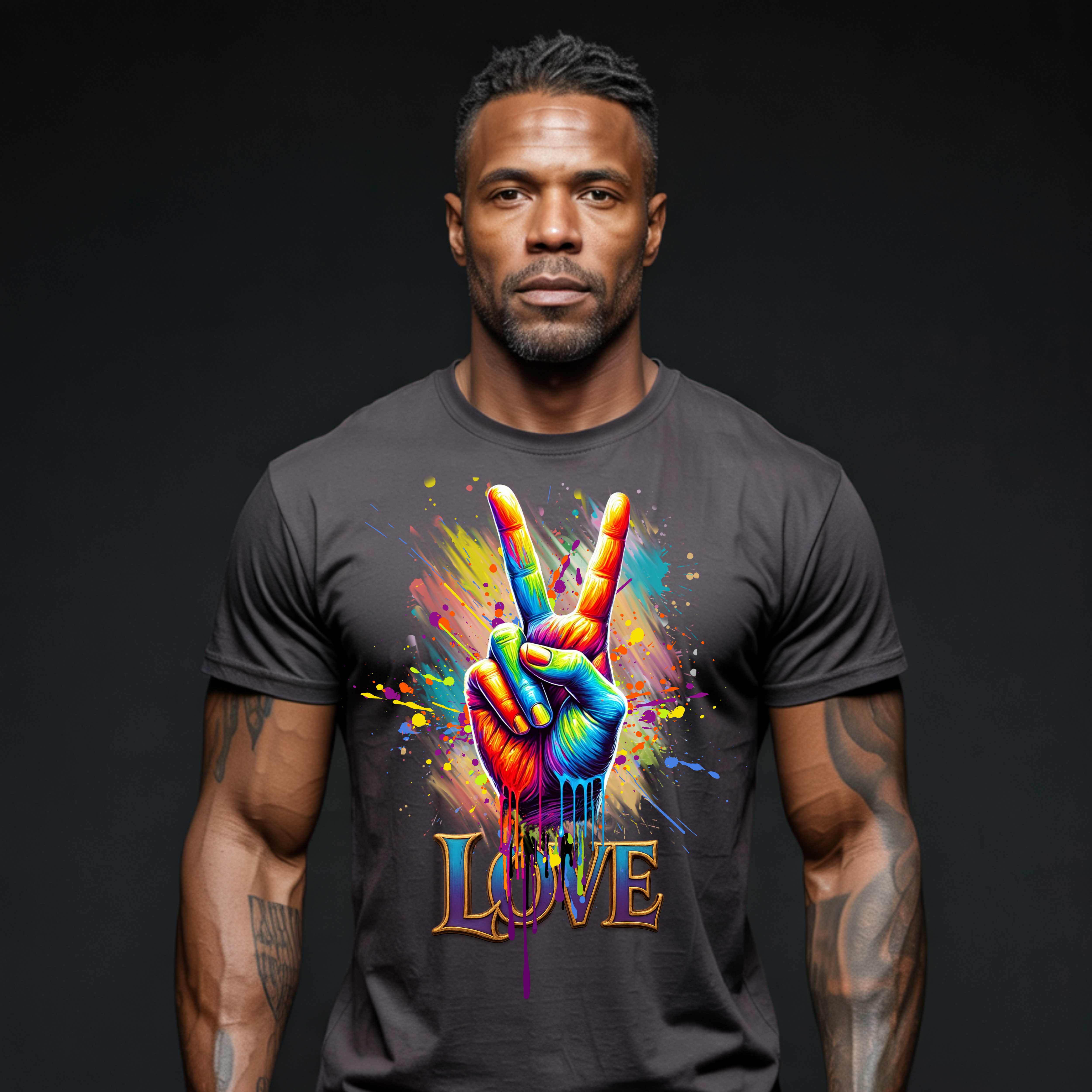 Colorful Love Graphic Unisex Heavy Cotton Tee product thumbnail image