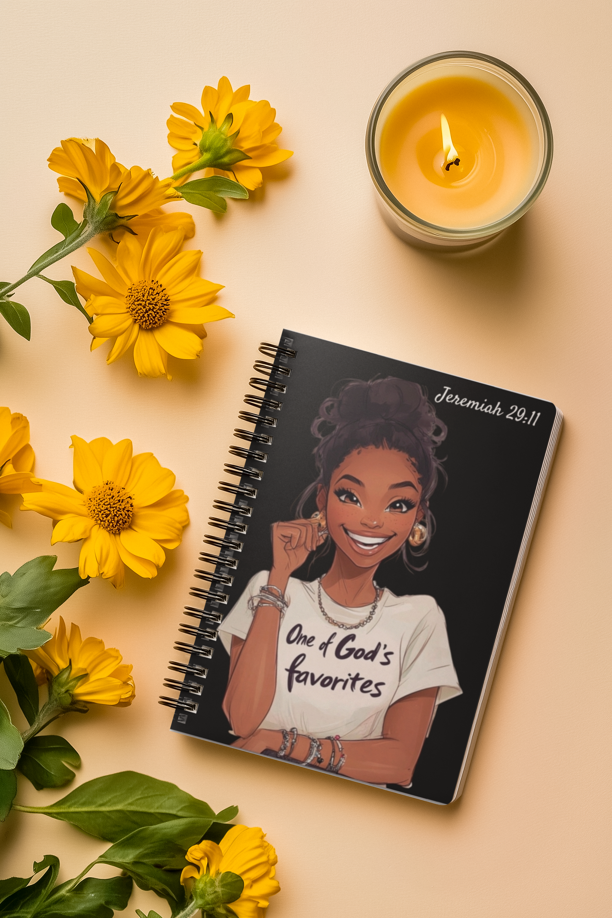 Jeremiah 29:11 One of Gods favorites black Spiral journal - Ruled Line product thumbnail image