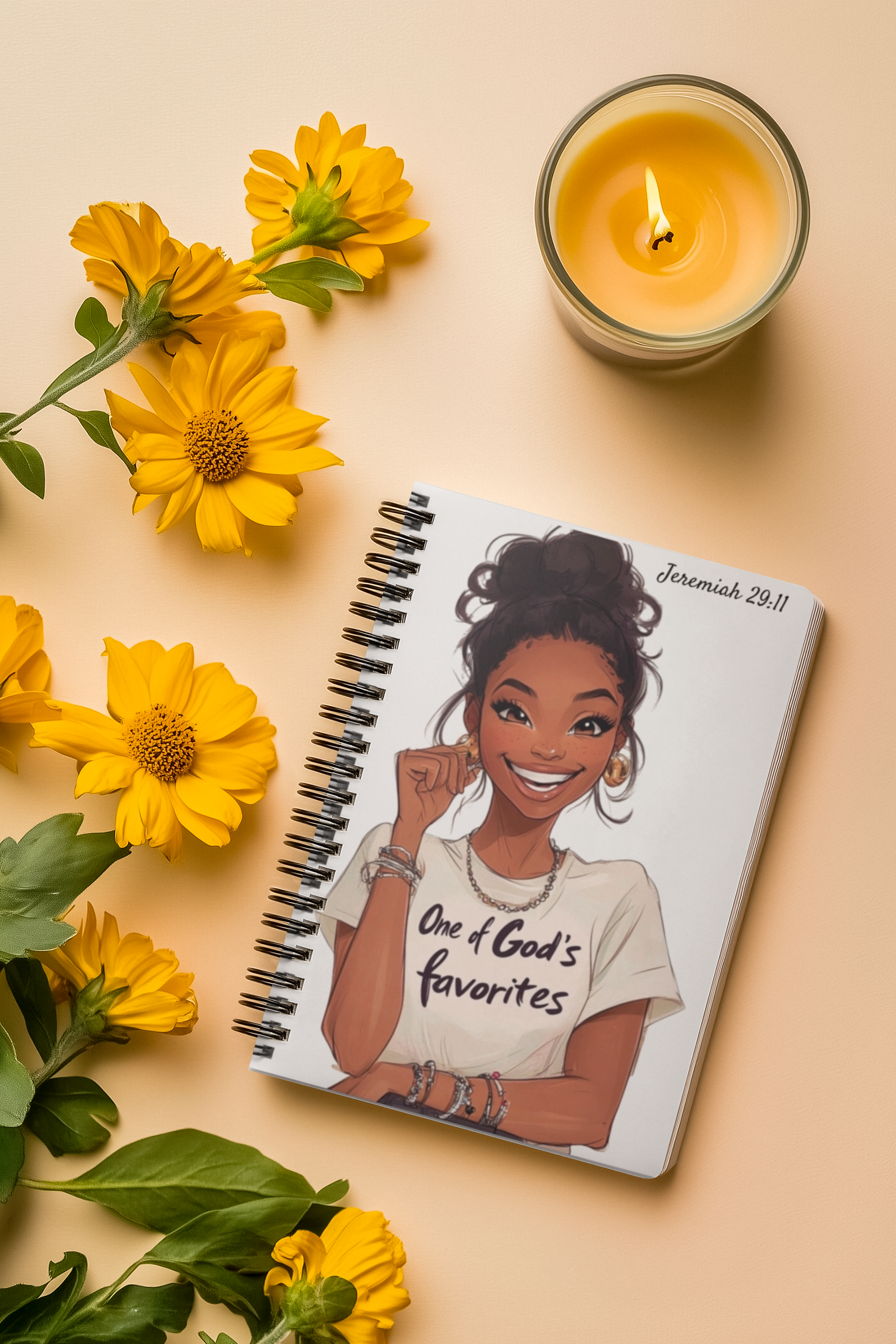 Jeremiah 29:11 One of Gods favorites white Spiral journal - Ruled Line product thumbnail image