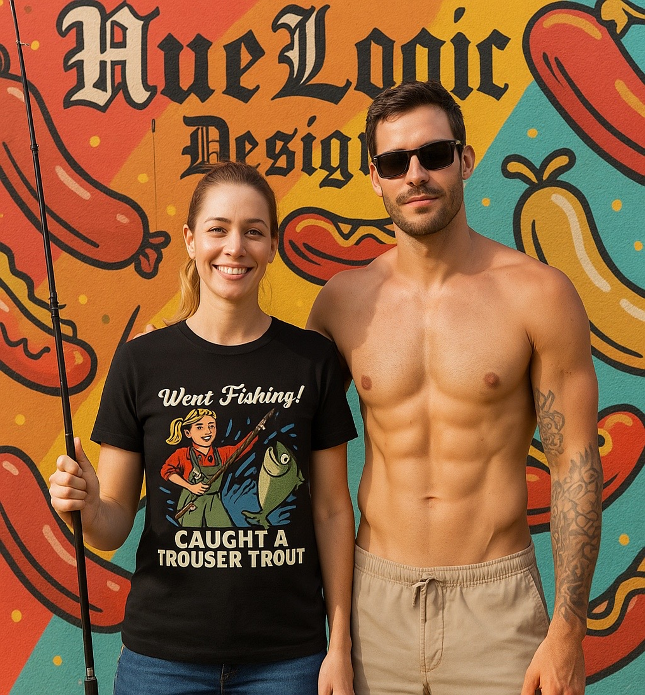 Went Fishing – Caught a Trouser Trout Funny Graphic Tee Went Fishing – Caught a Trouser Trout Funny Graphic Tee