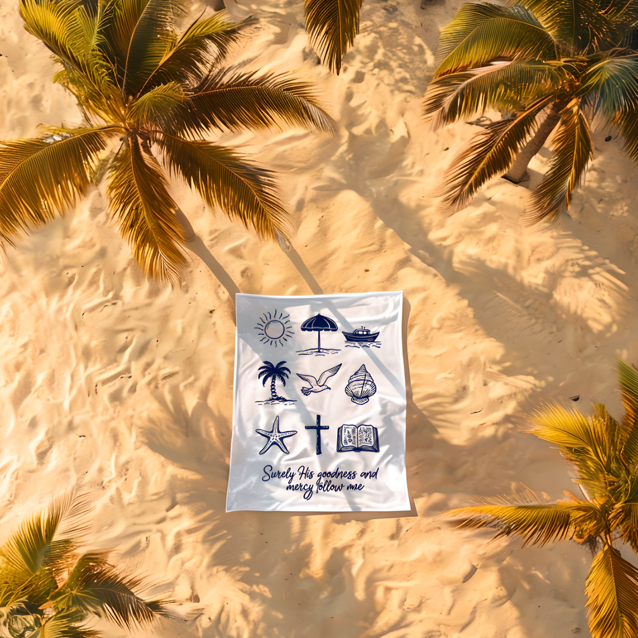 Beach Towel for Women | Surely Goodness and Mercy | Christian Summer Accessories | Summer Faith Gift product thumbnail image