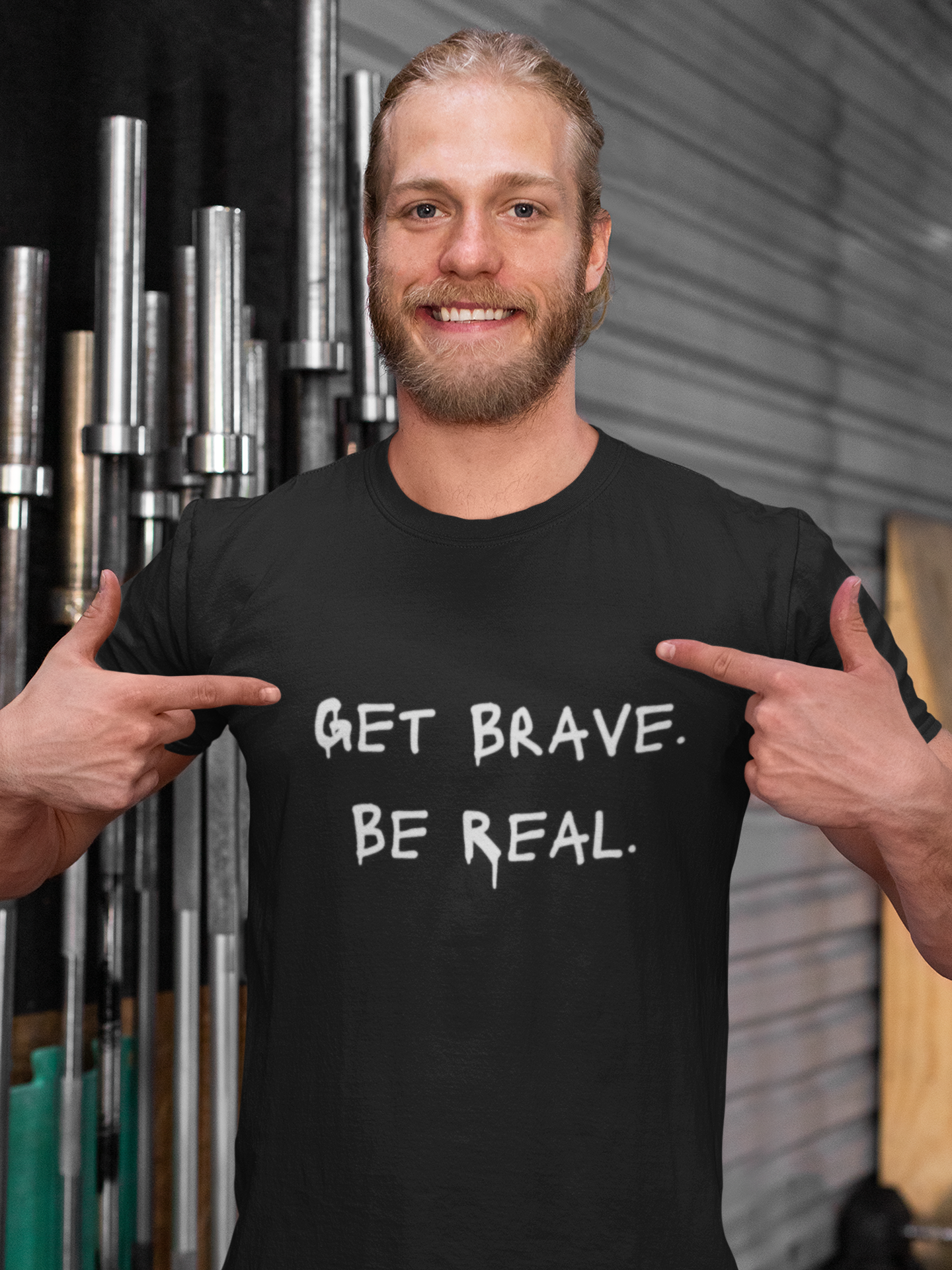 "Get Brave. Be Real." Unisex Motivational T-Shirt product thumbnail image "Get Brave. Be Real." Unisex Motivational T-Shirt product thumbnail image