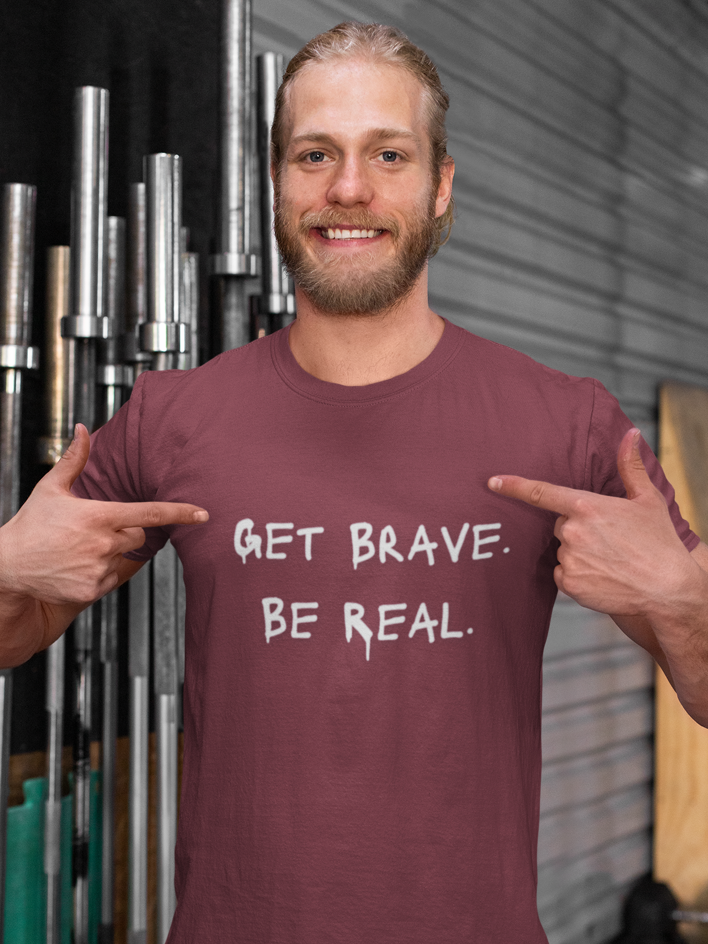 "Get Brave. Be Real." Unisex Motivational T-Shirt product thumbnail image "Get Brave. Be Real." Unisex Motivational T-Shirt product thumbnail image