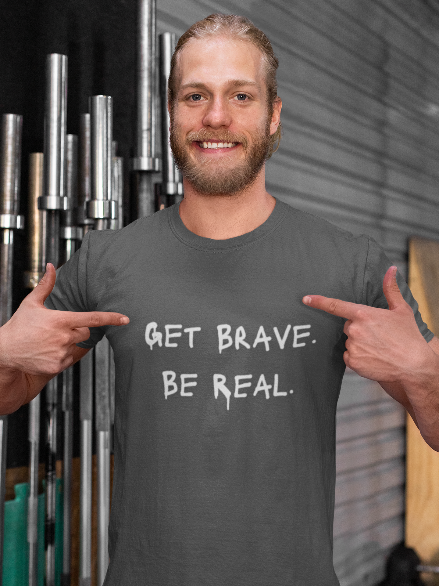 "Get Brave. Be Real." Unisex Motivational T-Shirt product thumbnail image "Get Brave. Be Real." Unisex Motivational T-Shirt product thumbnail image
