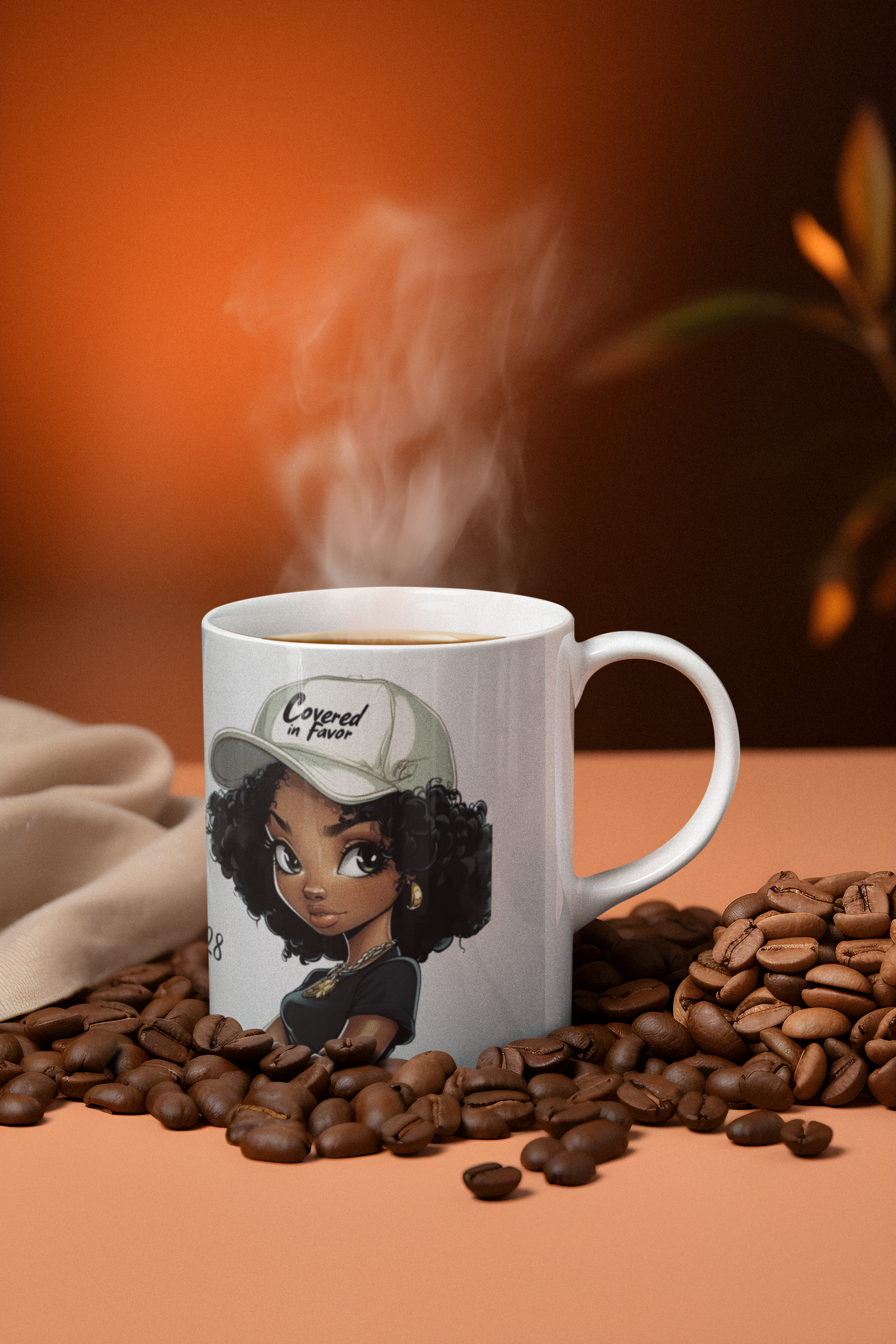 Romans 8:28 Covered in Favor hat mug- 11oz/15oz product thumbnail image